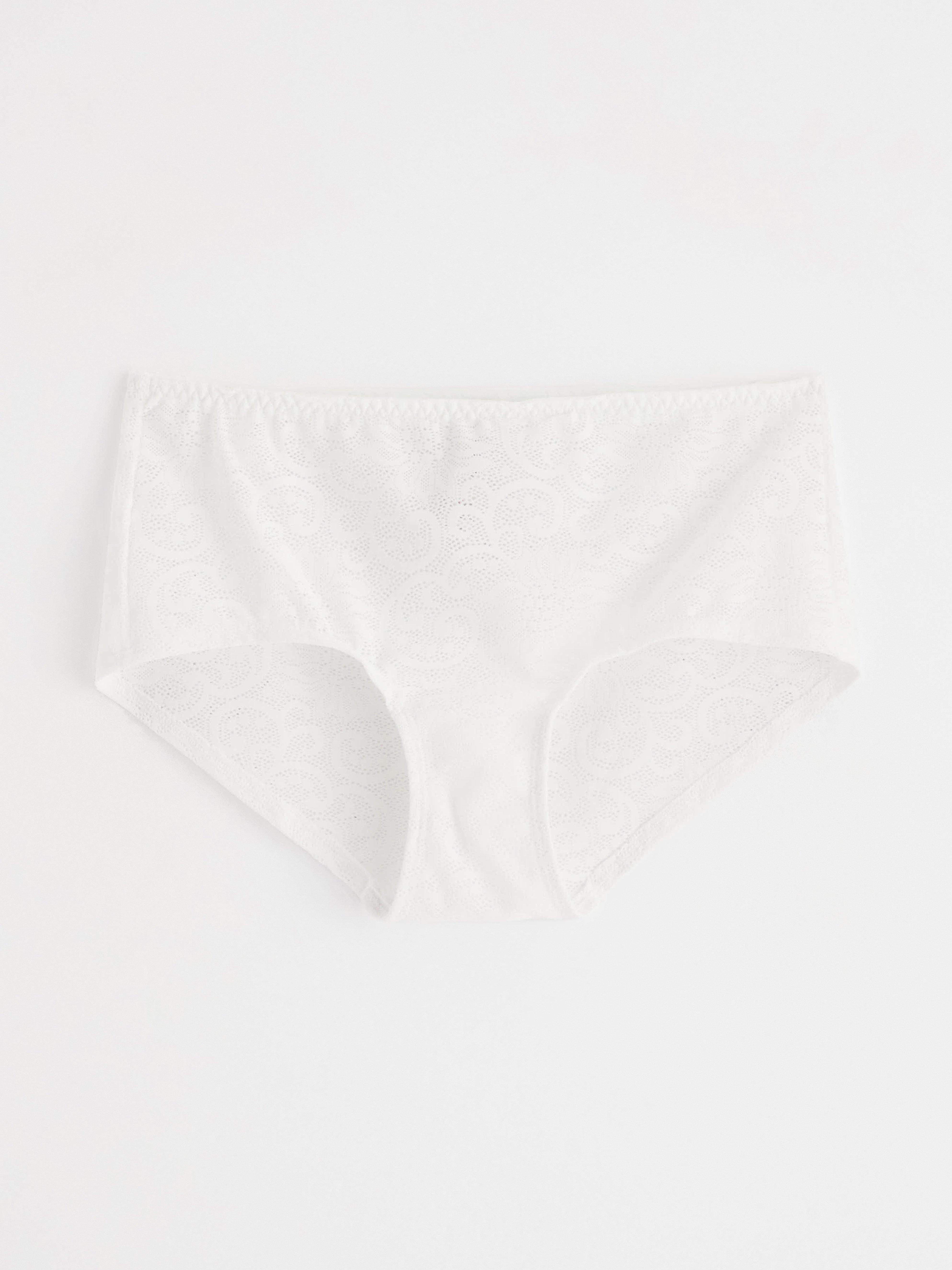 Regular waist brief with lace White