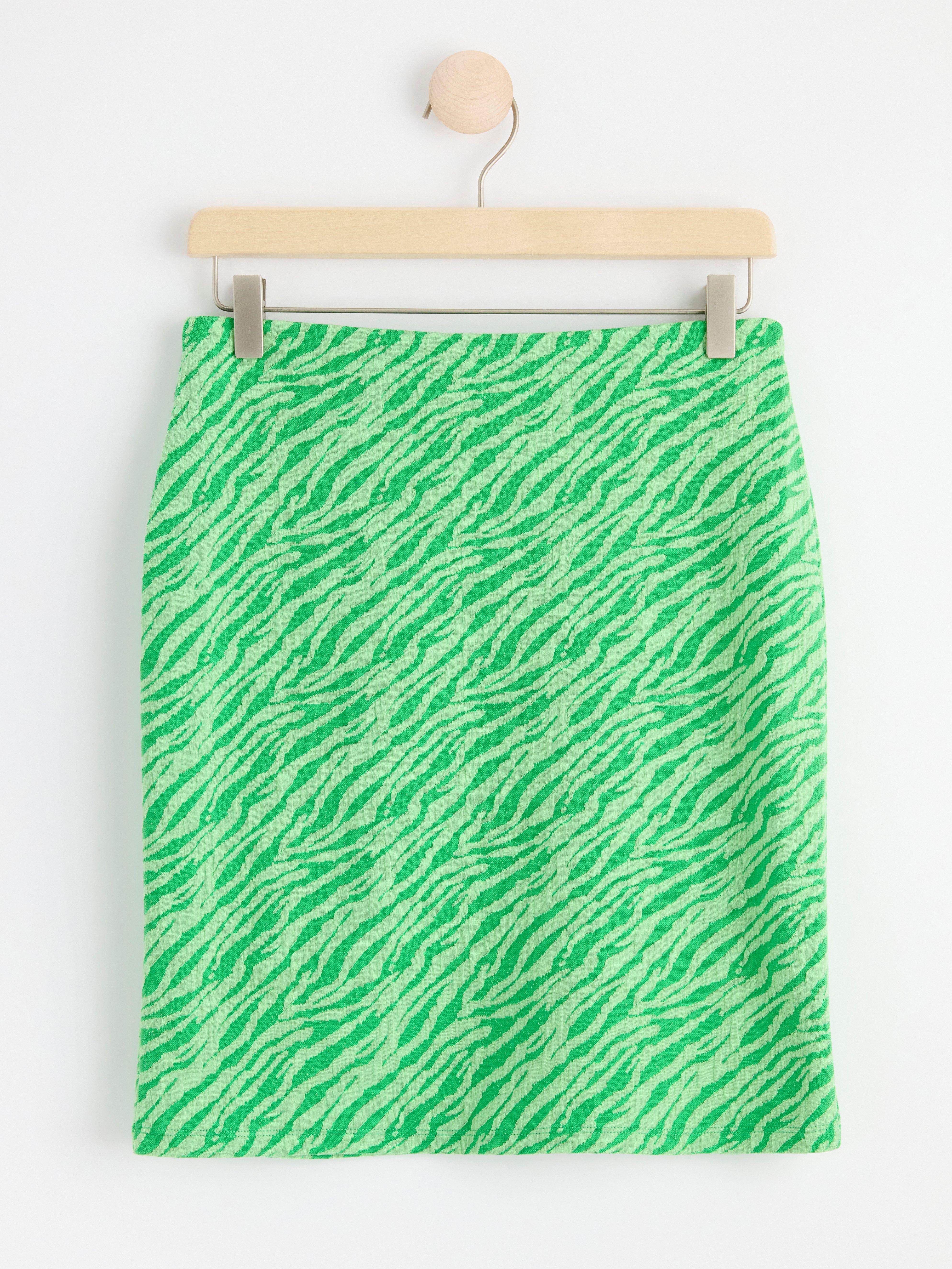 Patterned mini skirt Green
