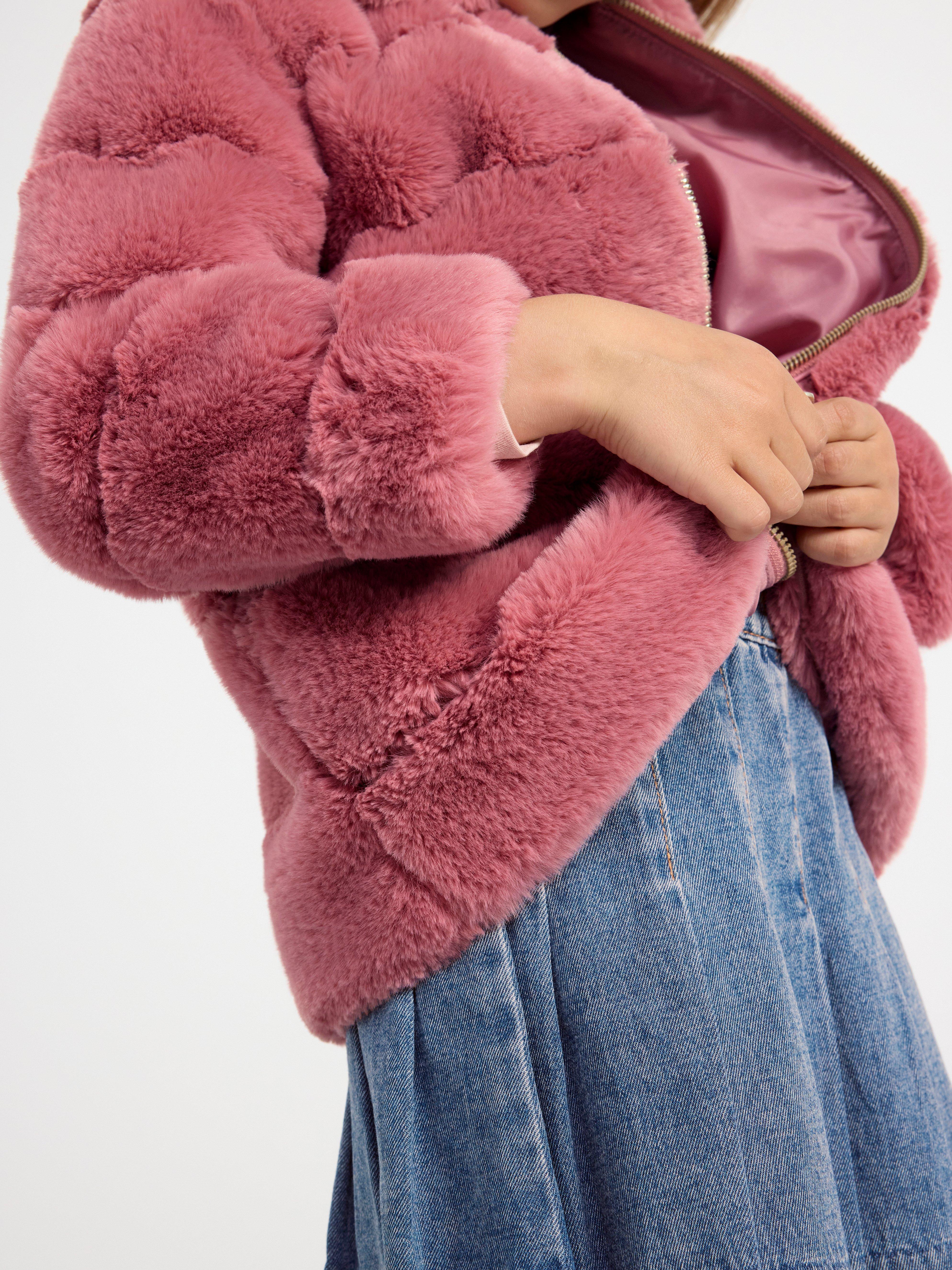 Faux fur jacket Dusty Pink