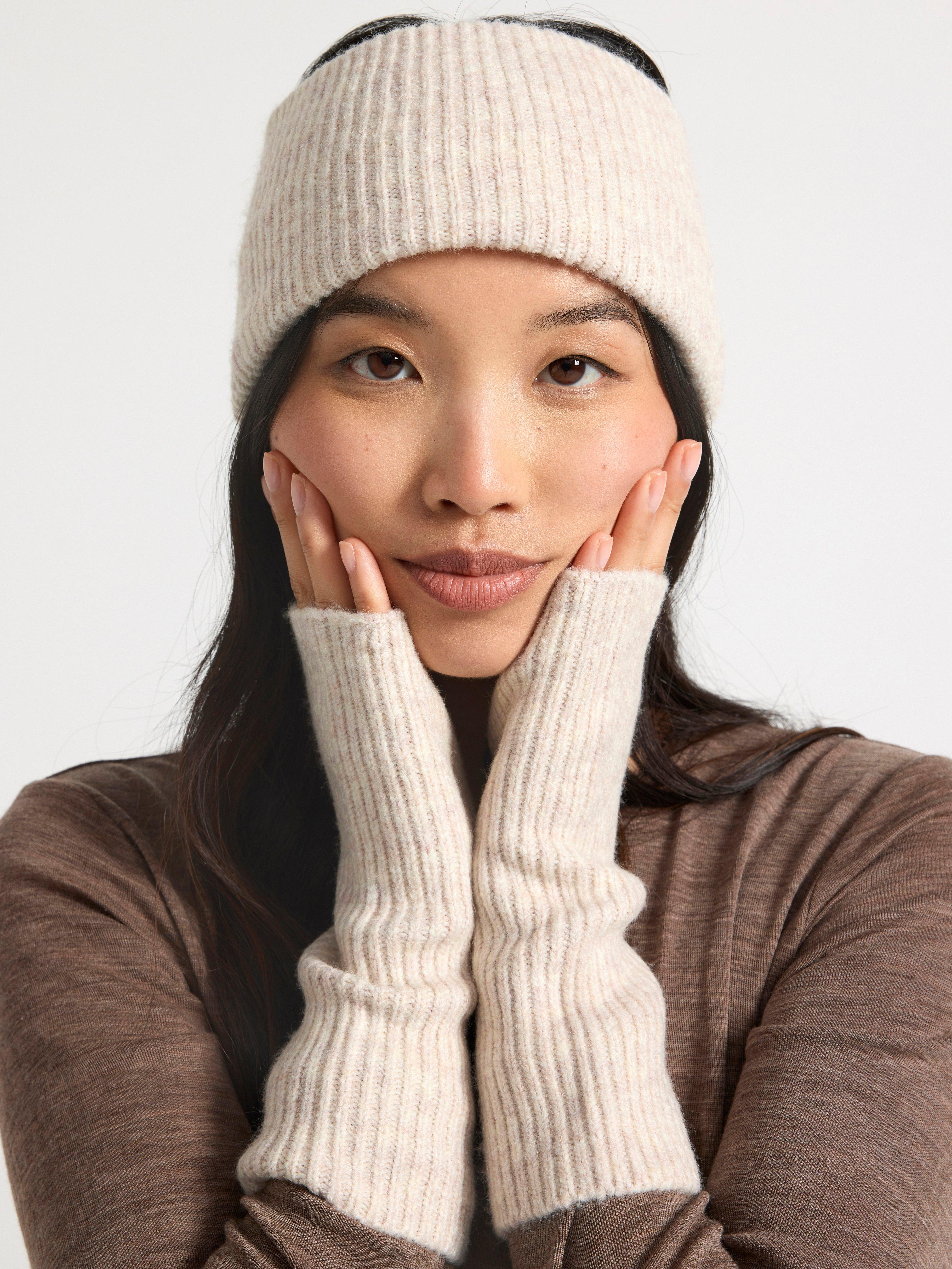 Long sleeve top in merino wool Brown melange