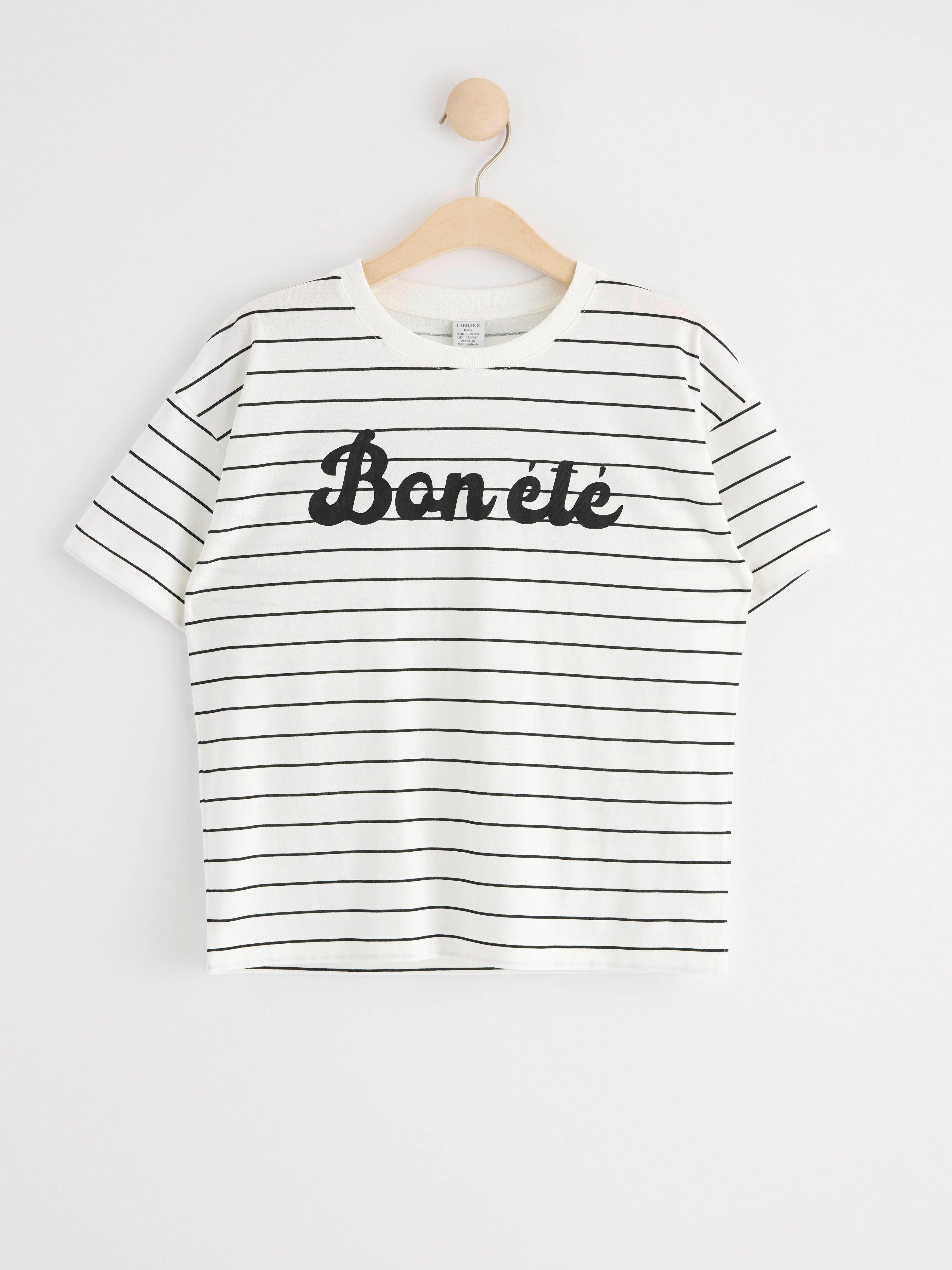 T-shirt with text and stripes Off White