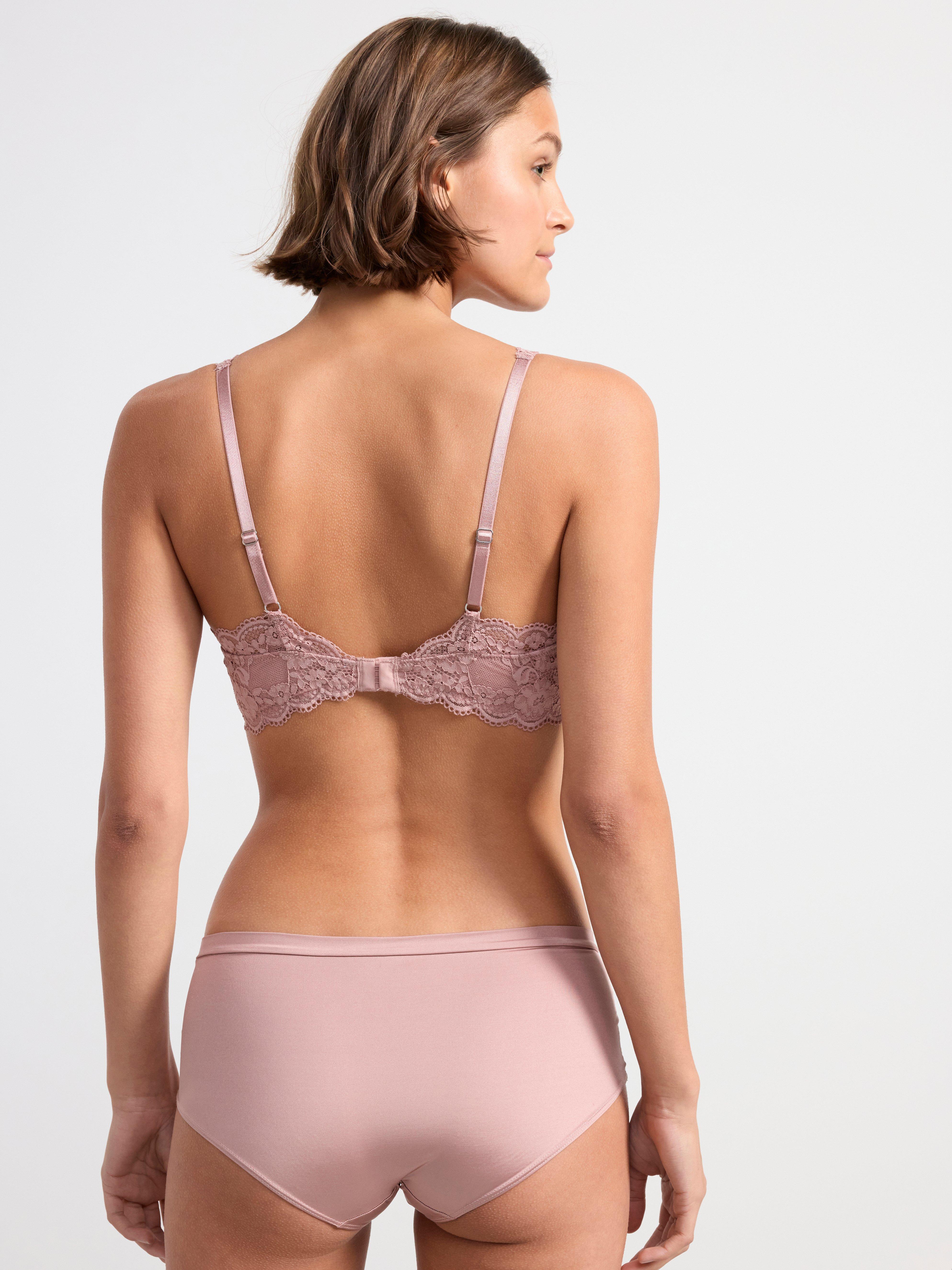 Regular waist brief with lace Light Dusty Pink