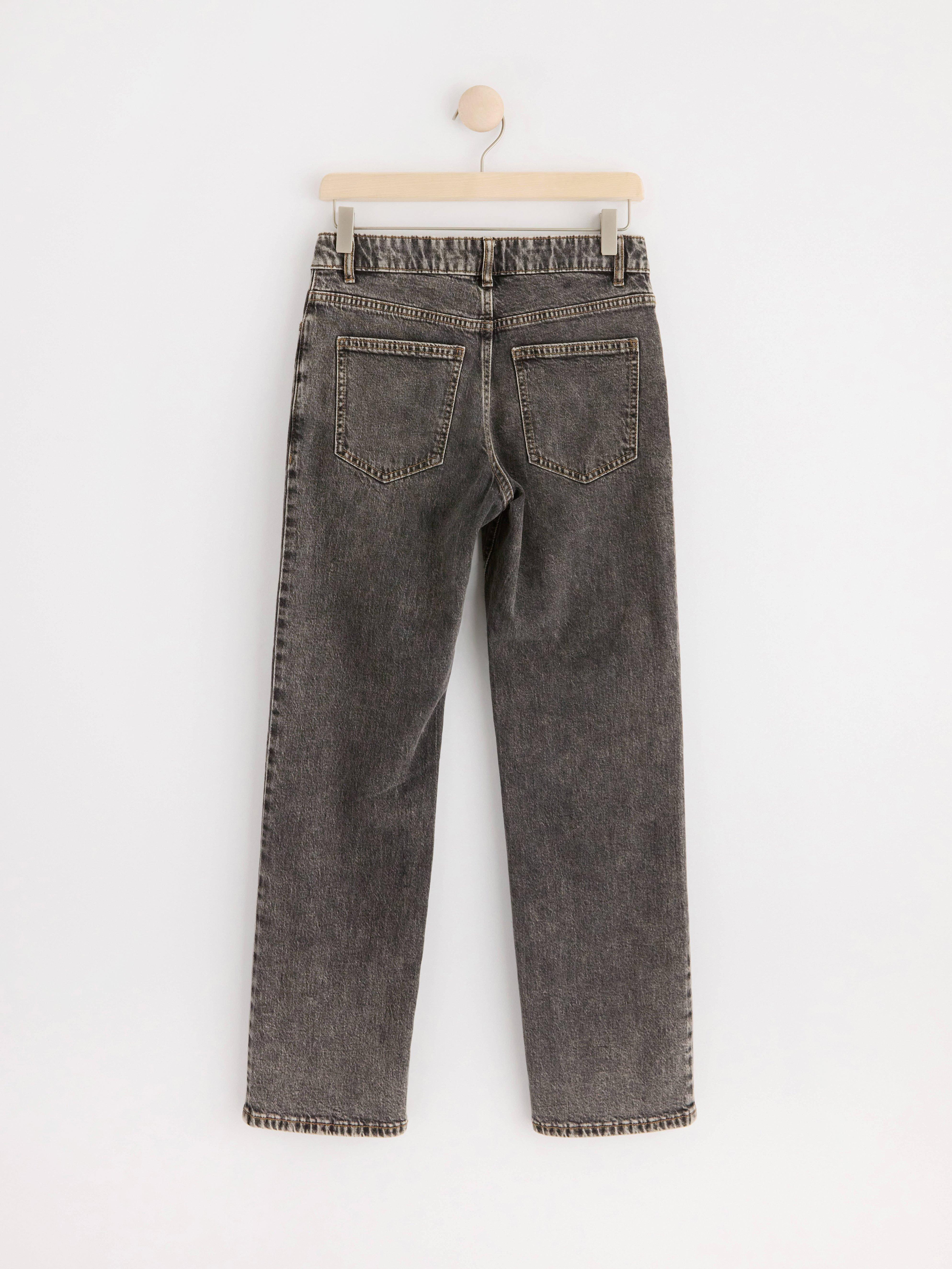 STELLA Straight leg regular waist jeans Grey