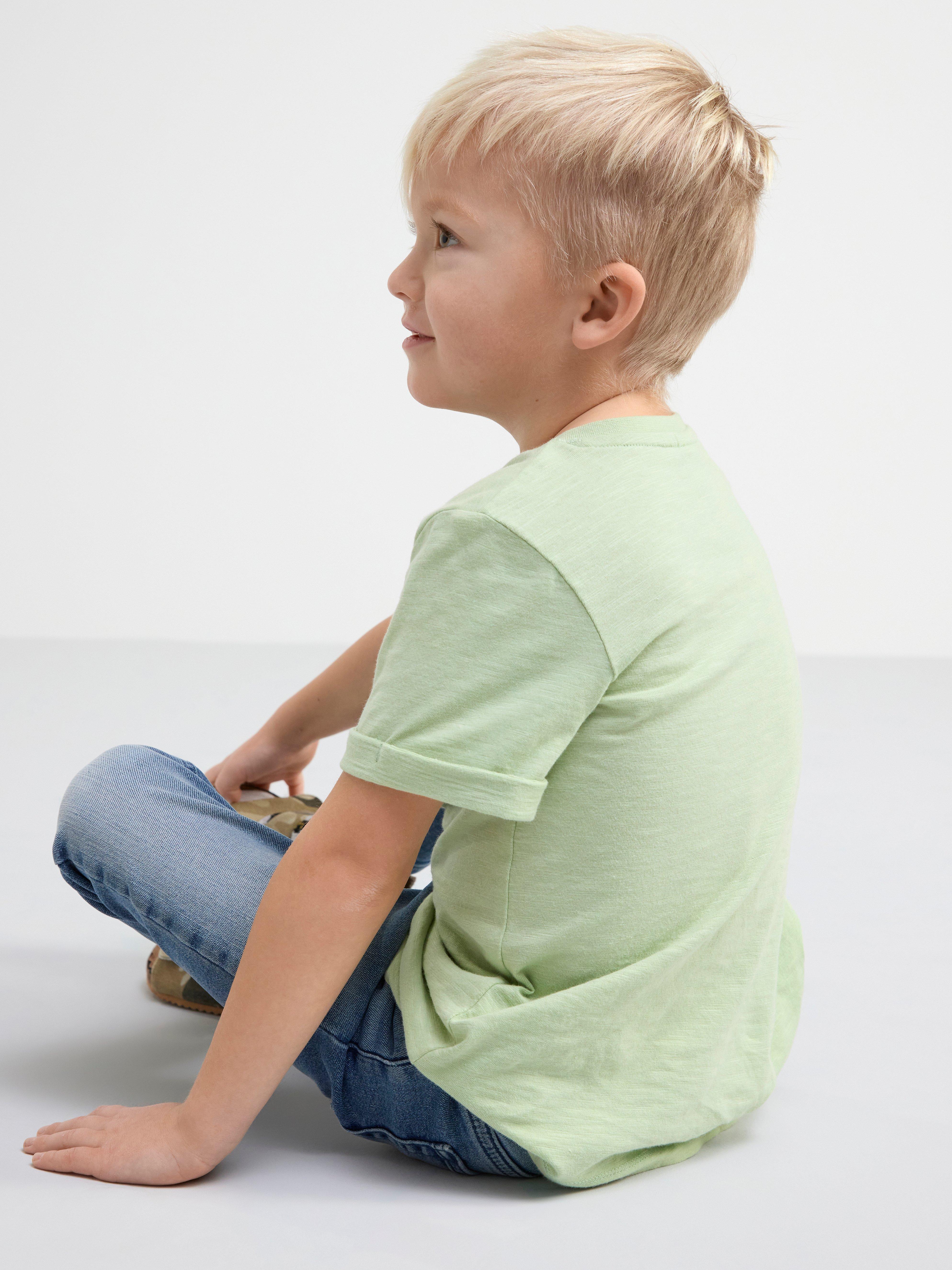 Short sleeve top with buttons Light Dusty Green