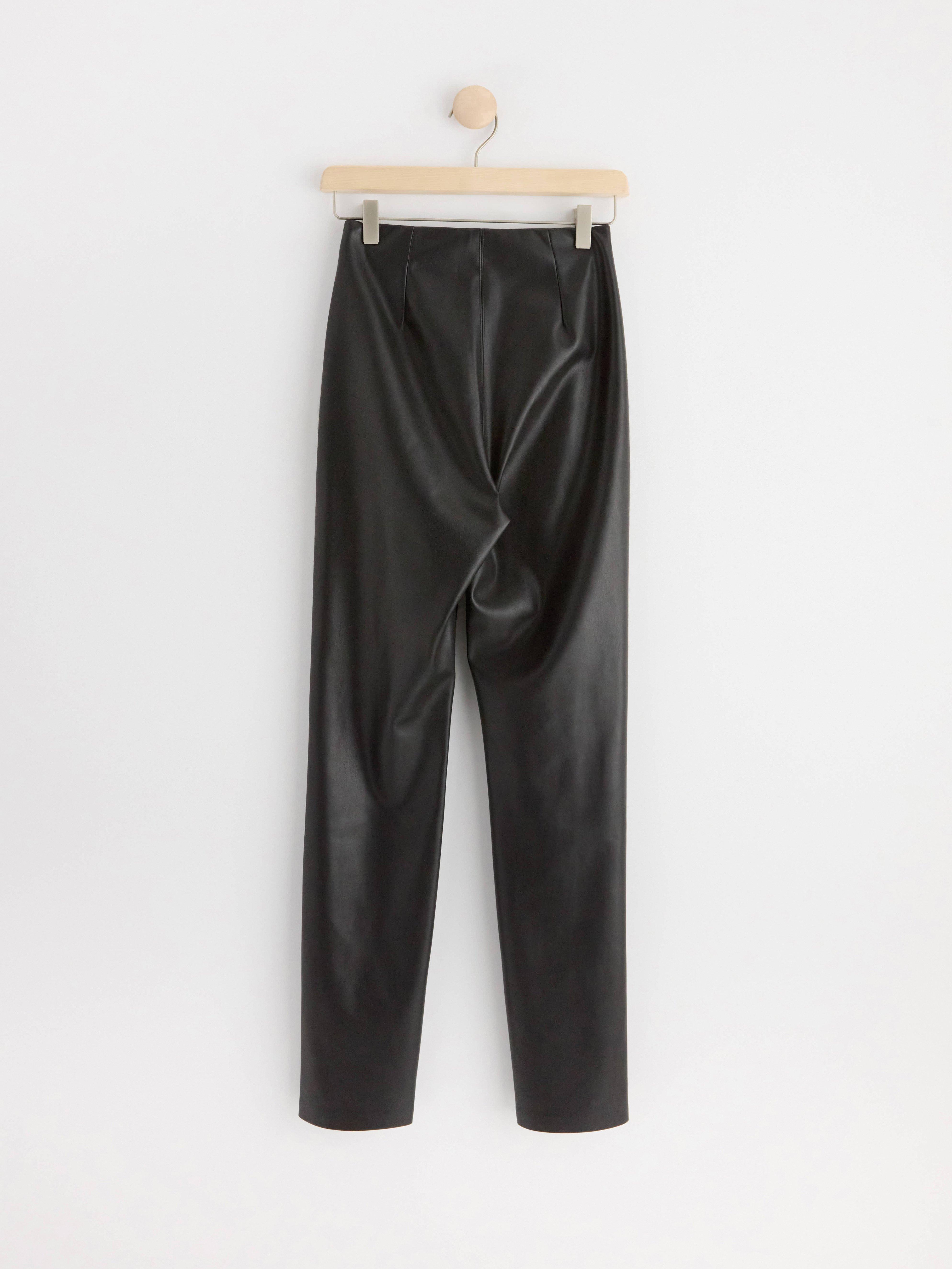 Trousers in imitation leather Black