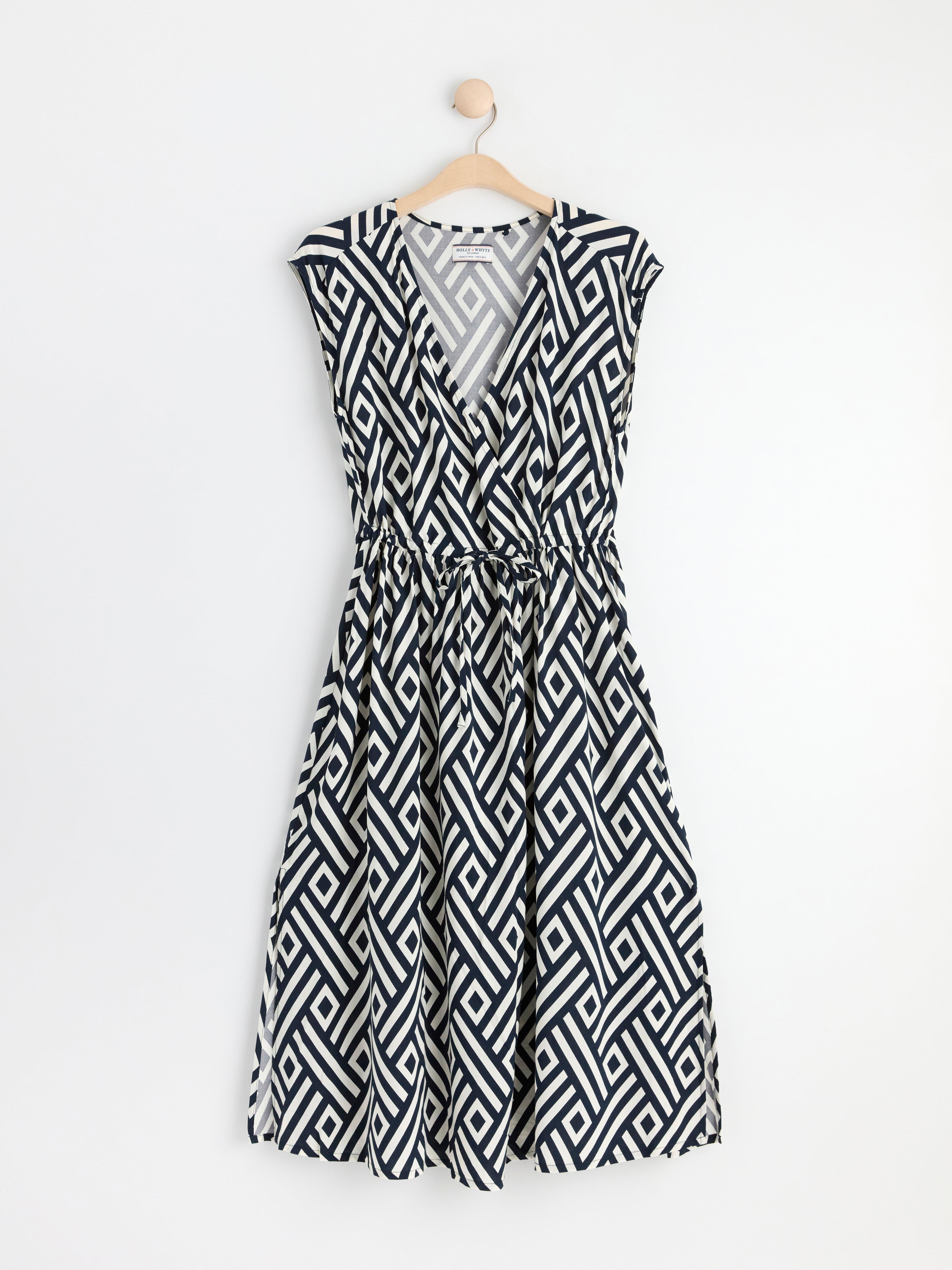 Sleeveless midi dress Navy