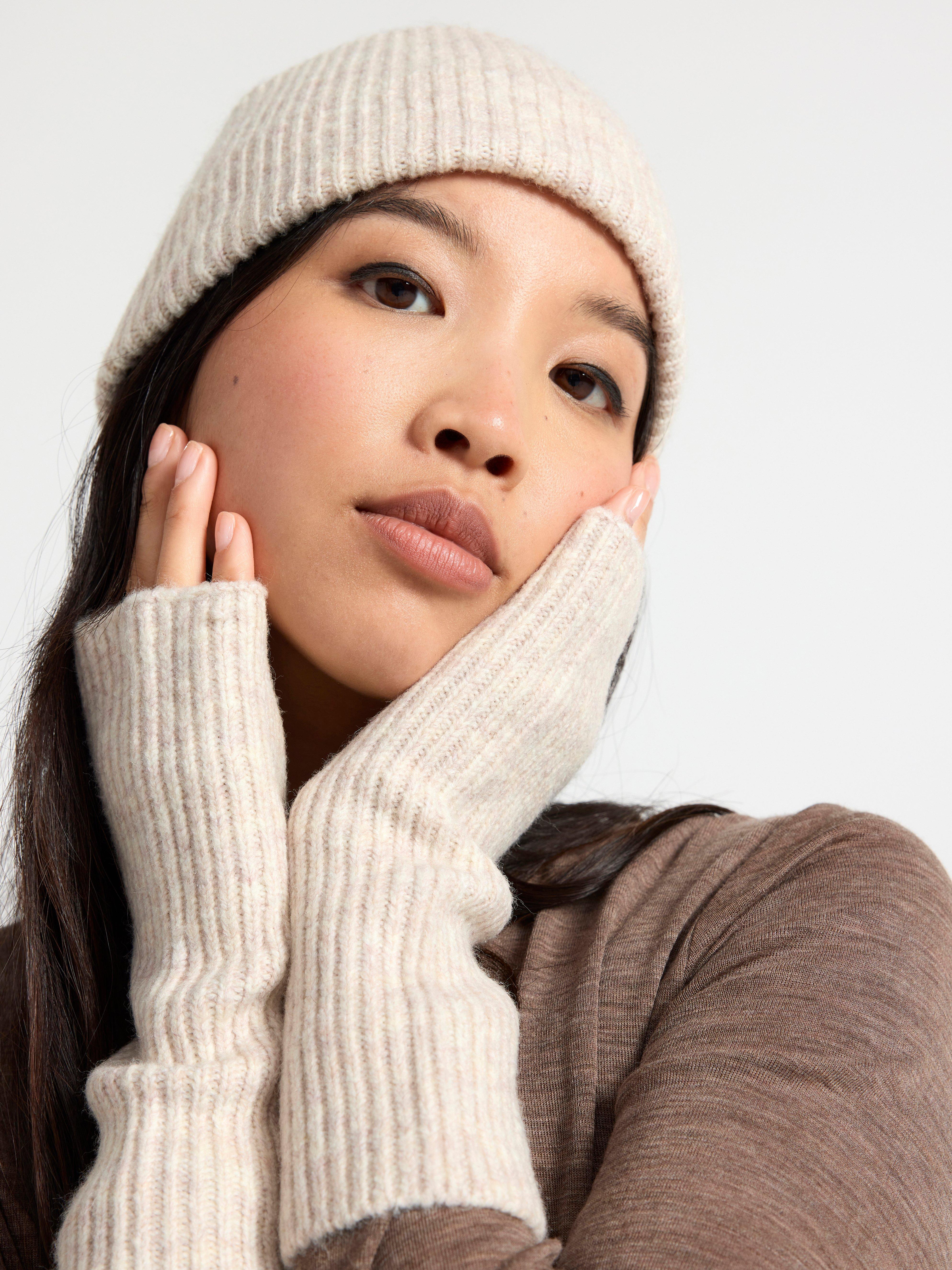 Long sleeve top in merino wool Brown melange