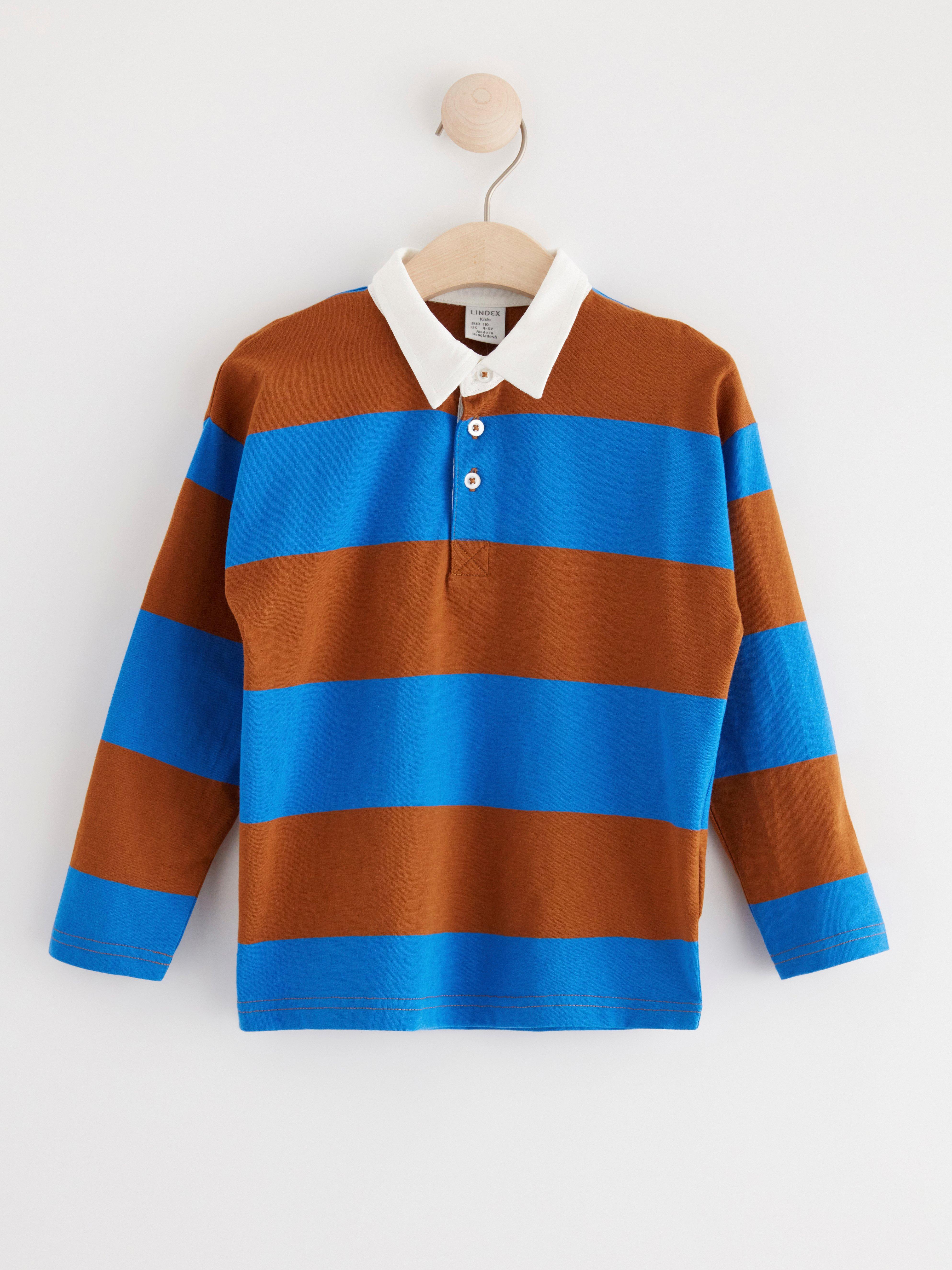 Rugby shirt with stripes Brown