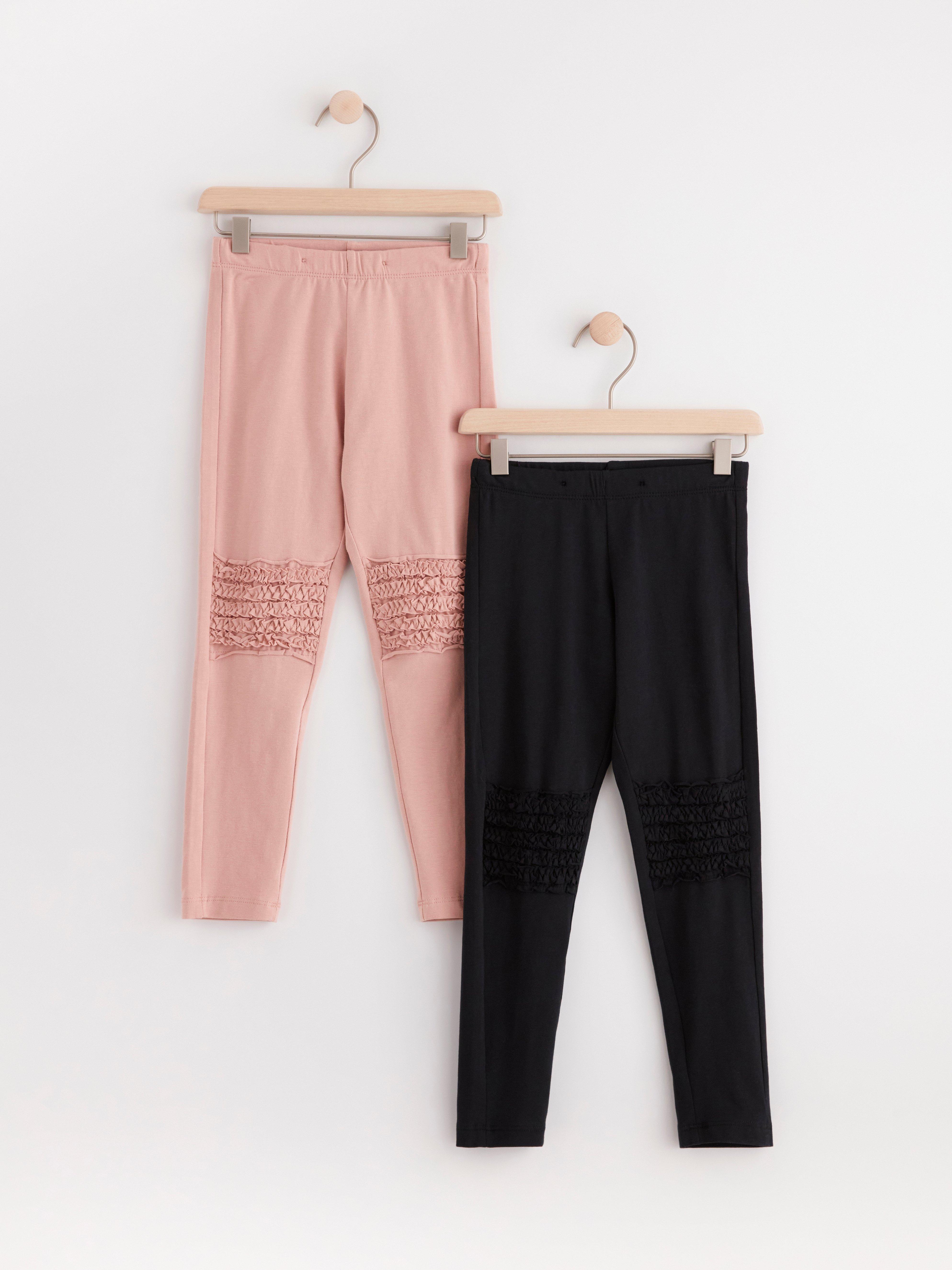 2-pack Leggings with frill Dusty Pink