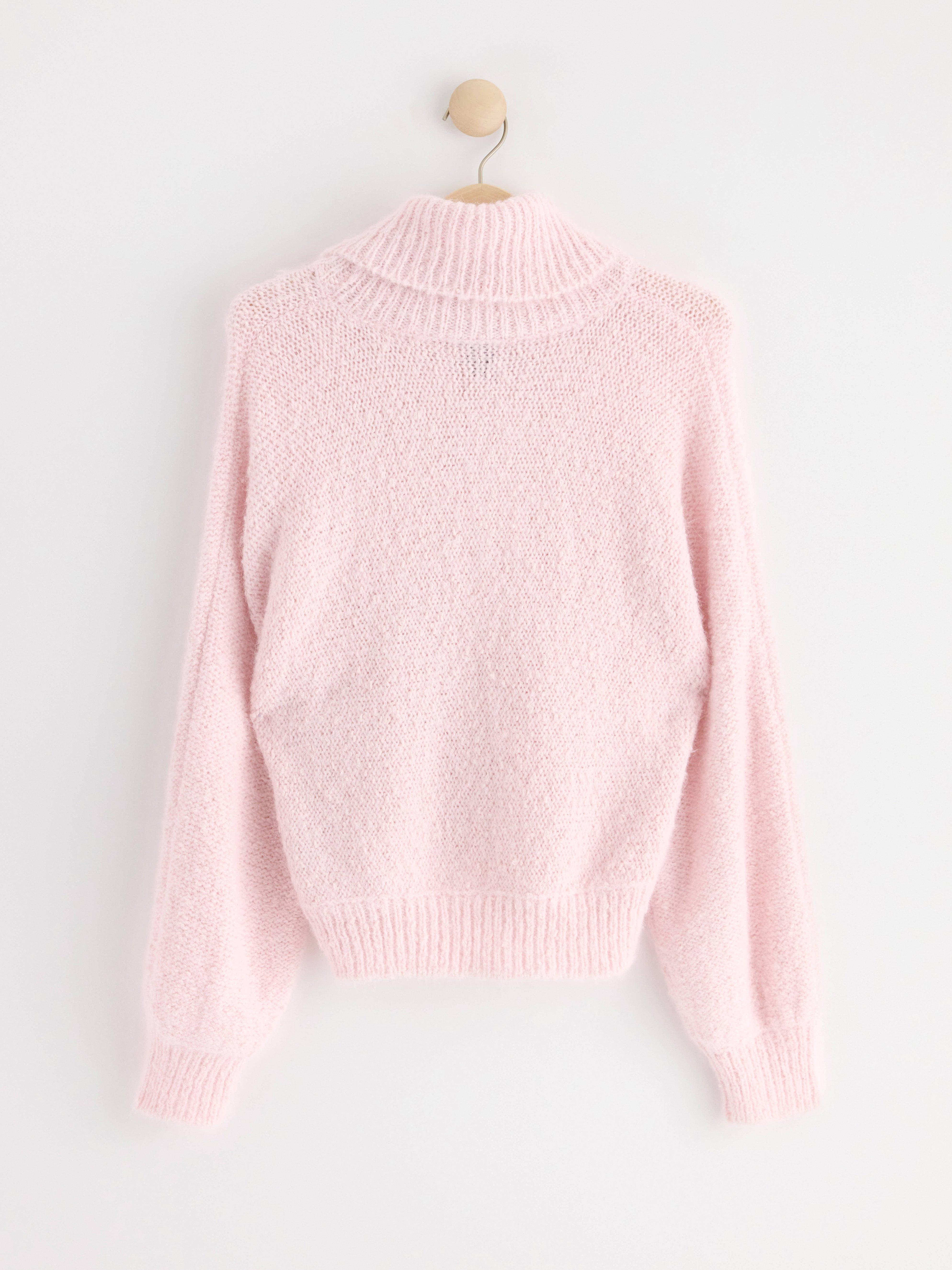 Knitted turtleneck jumper Light Pink