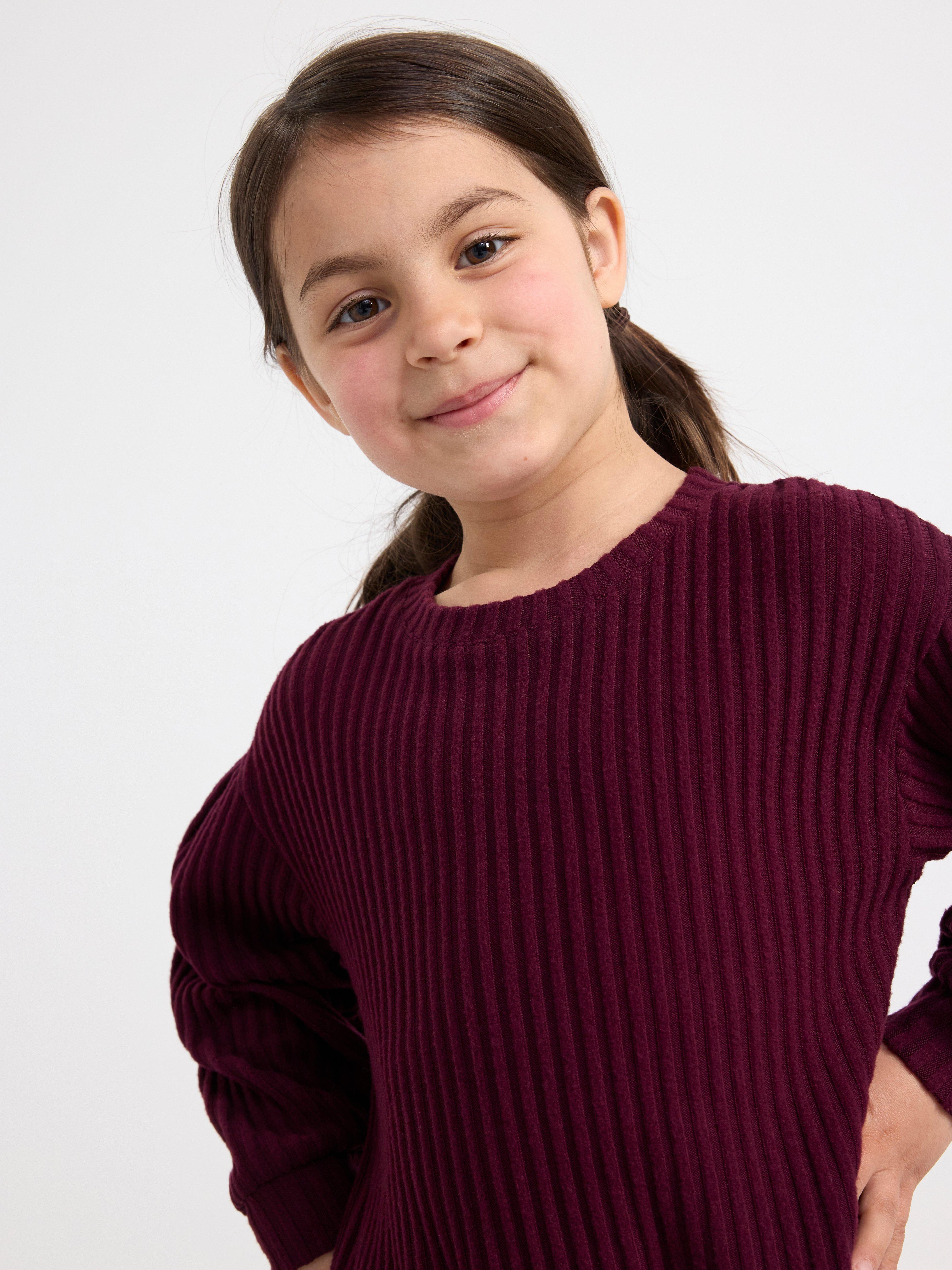 Ribbed long sleeve jumper Dark Lilac