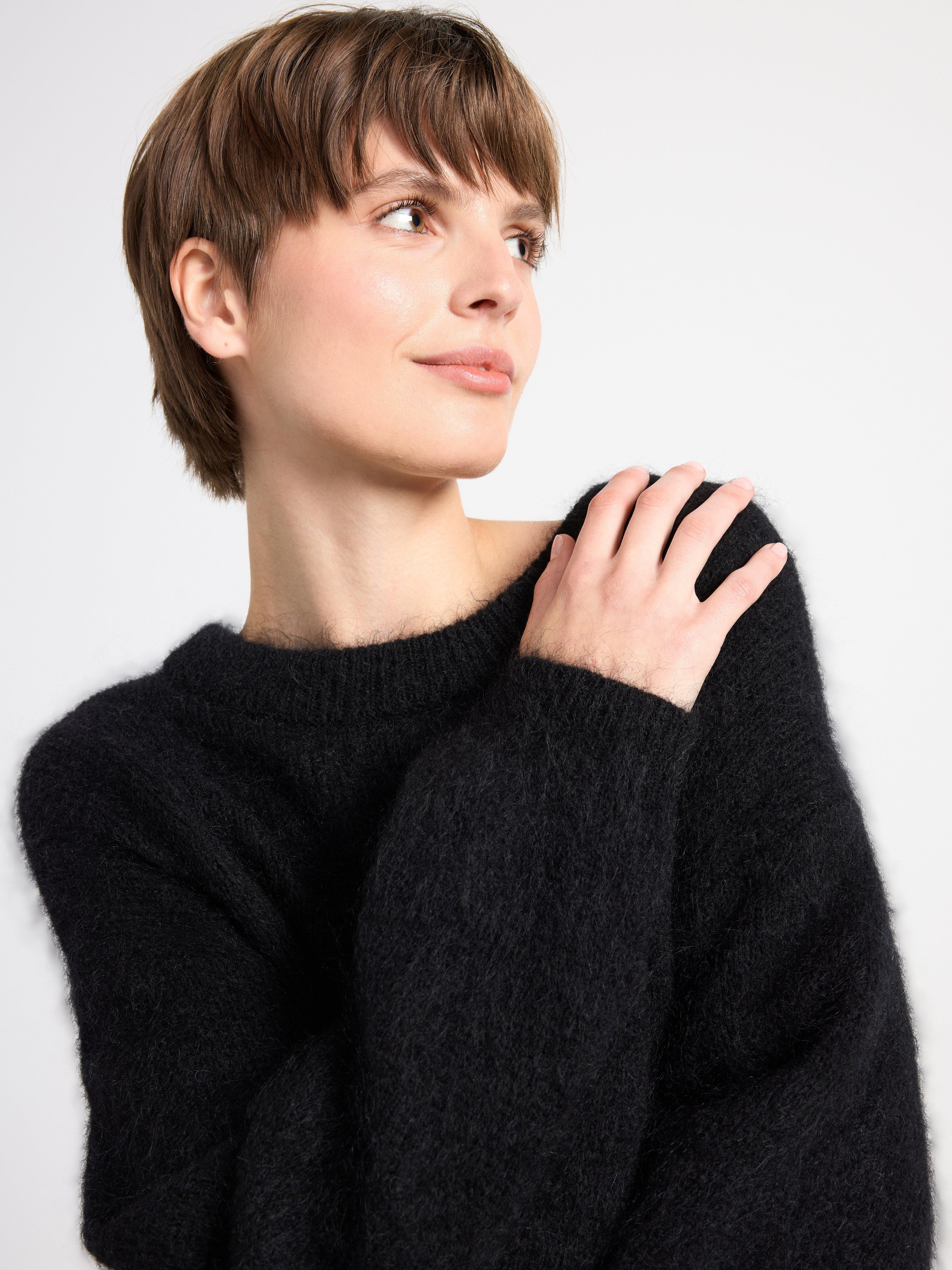 Knitted jumper in mohair blend Black