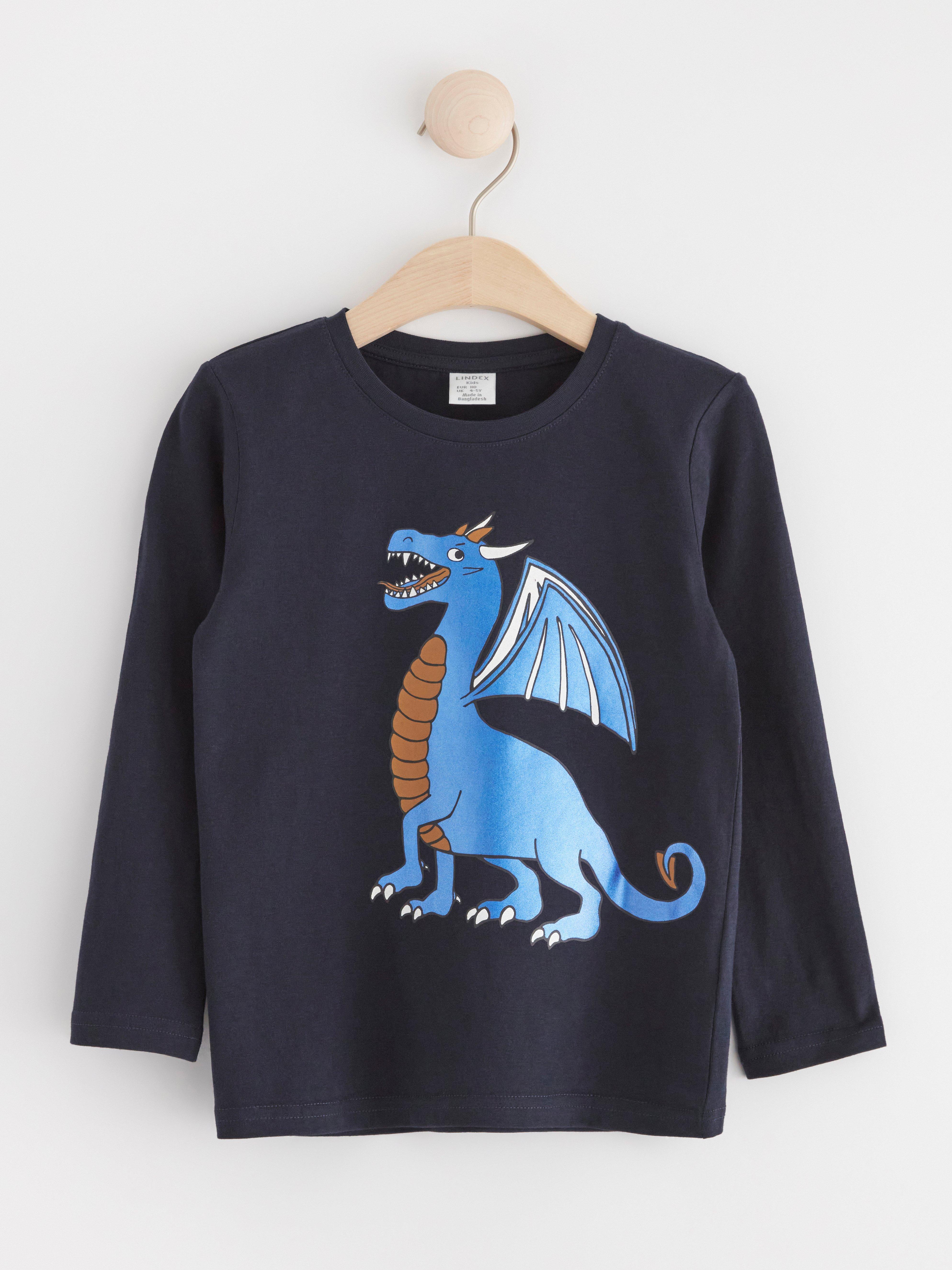 Top with dragon Dark Navy