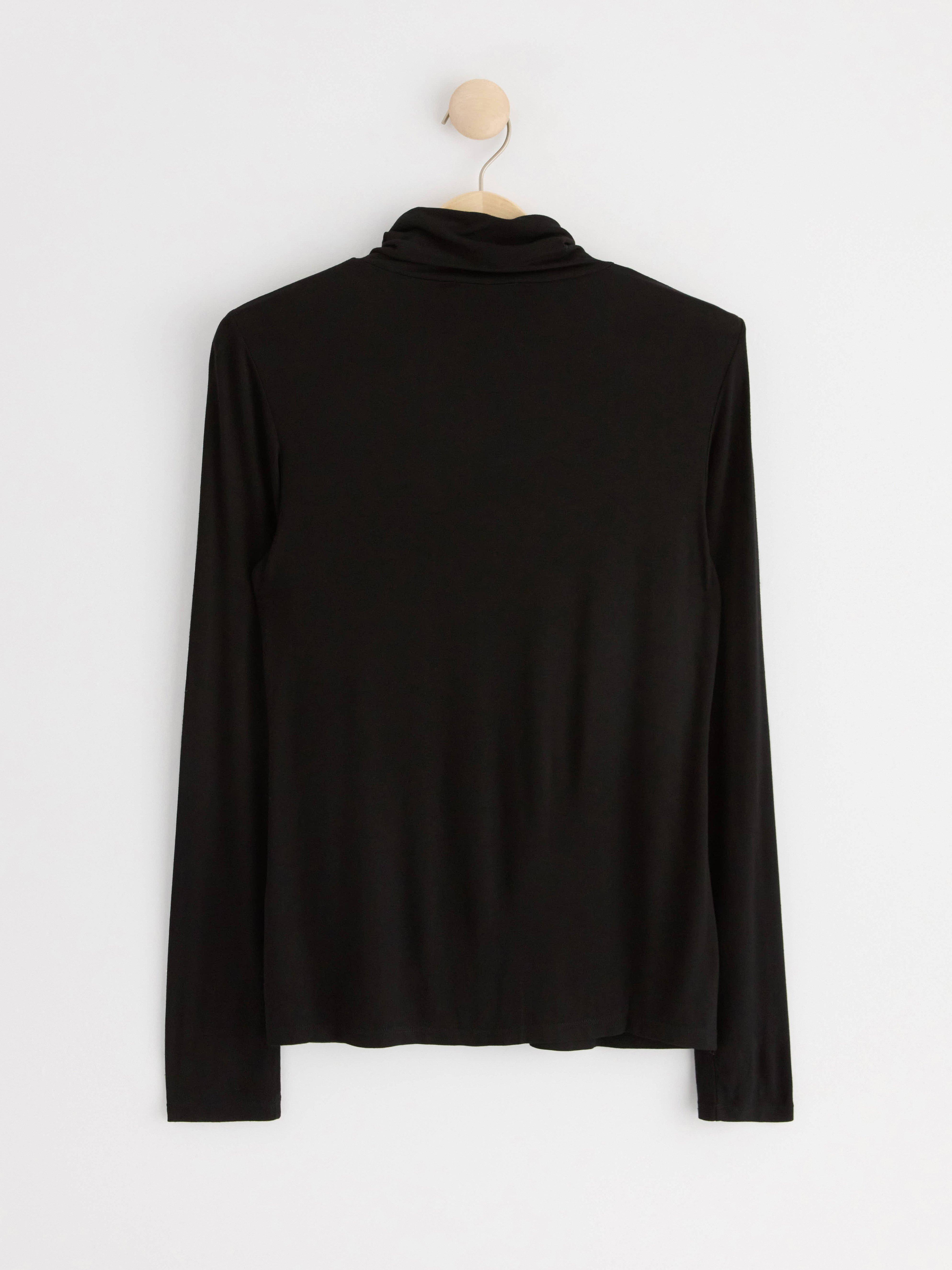 Long sleeve roll neck top Black