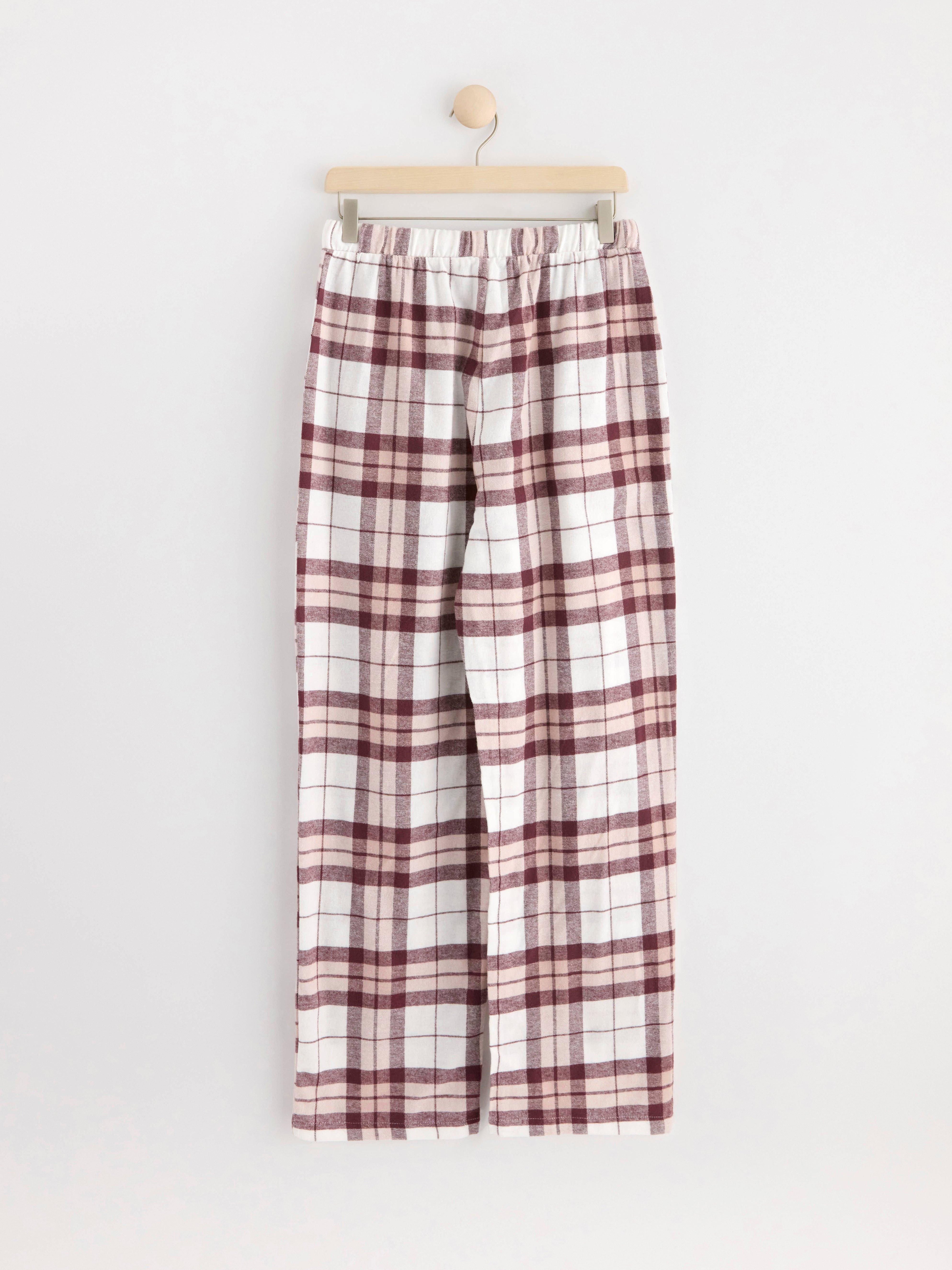 Pyjama trousers in flannel Light Dusty Pink