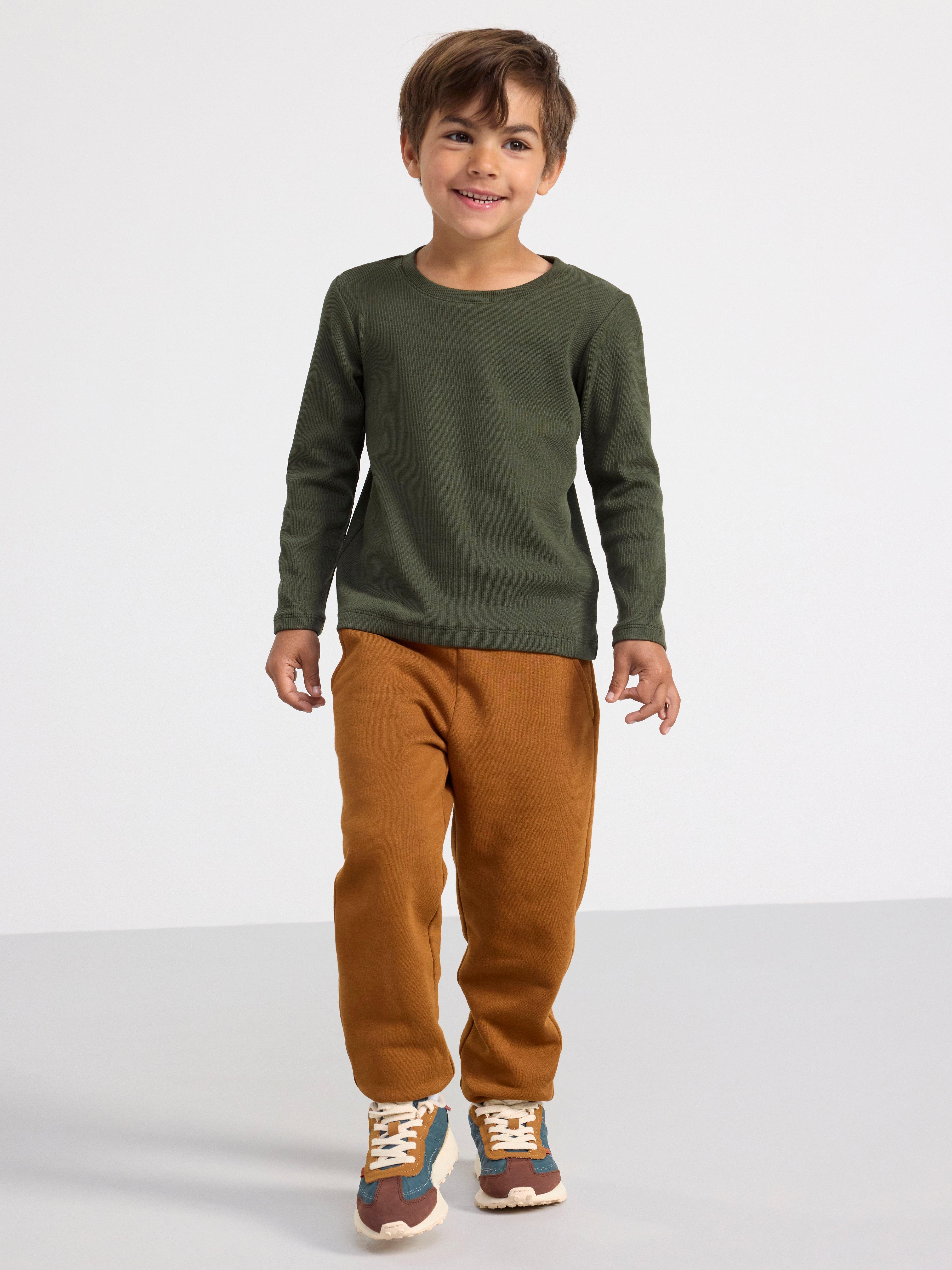 Joggers with brushed inside Brown