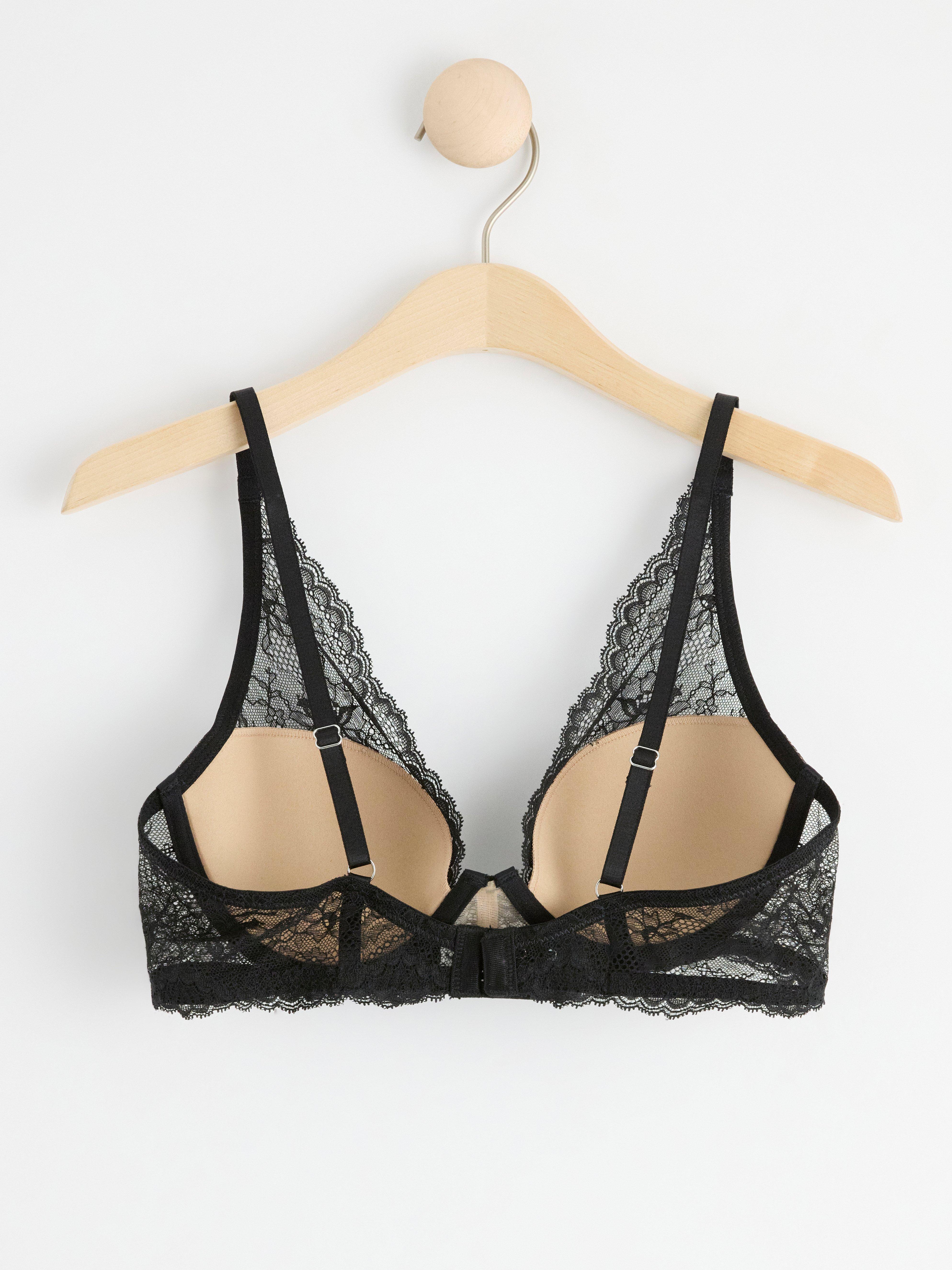 Tulip t-shirt bra with lace Black
