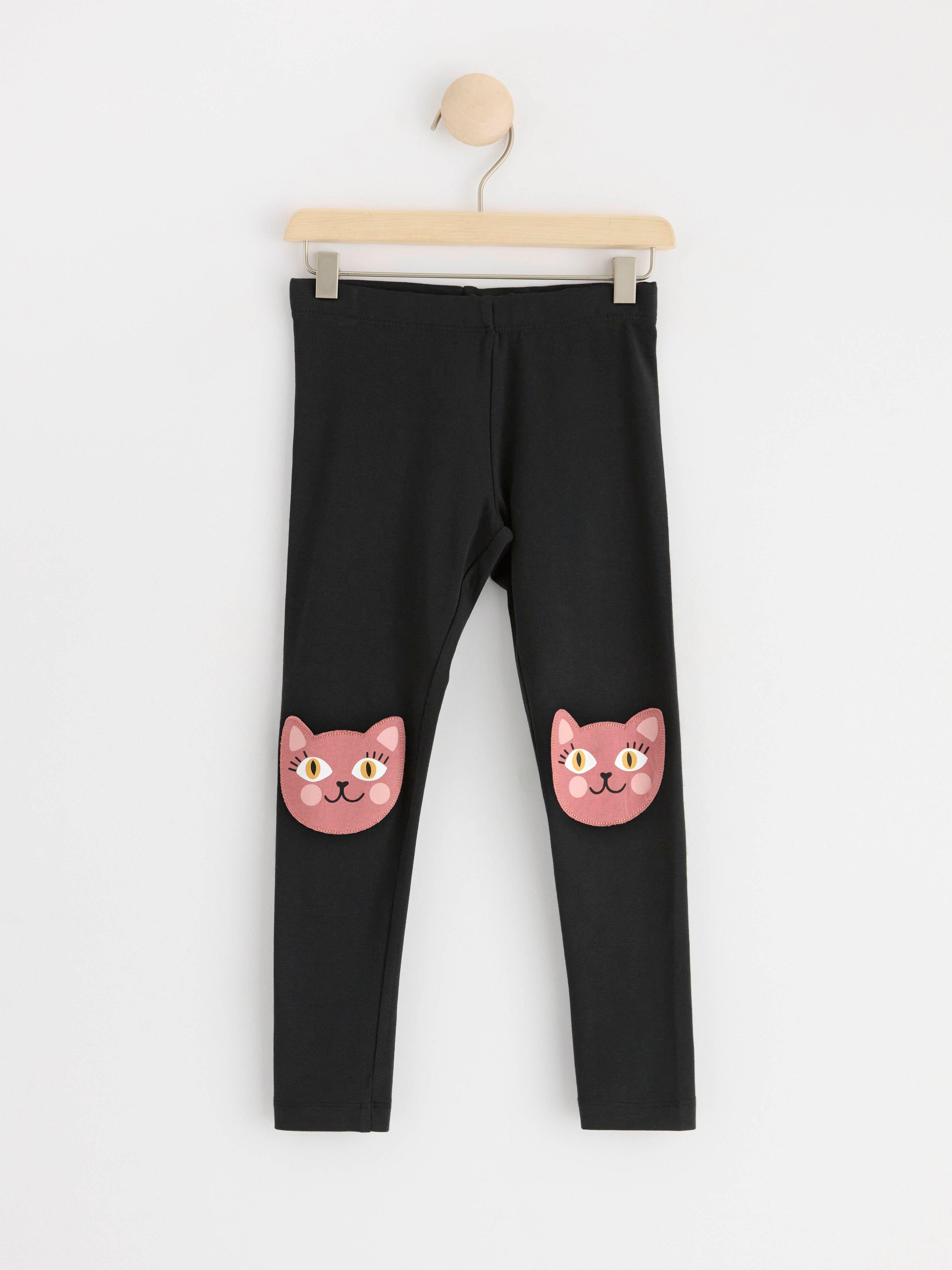 Leggings with cats Off black