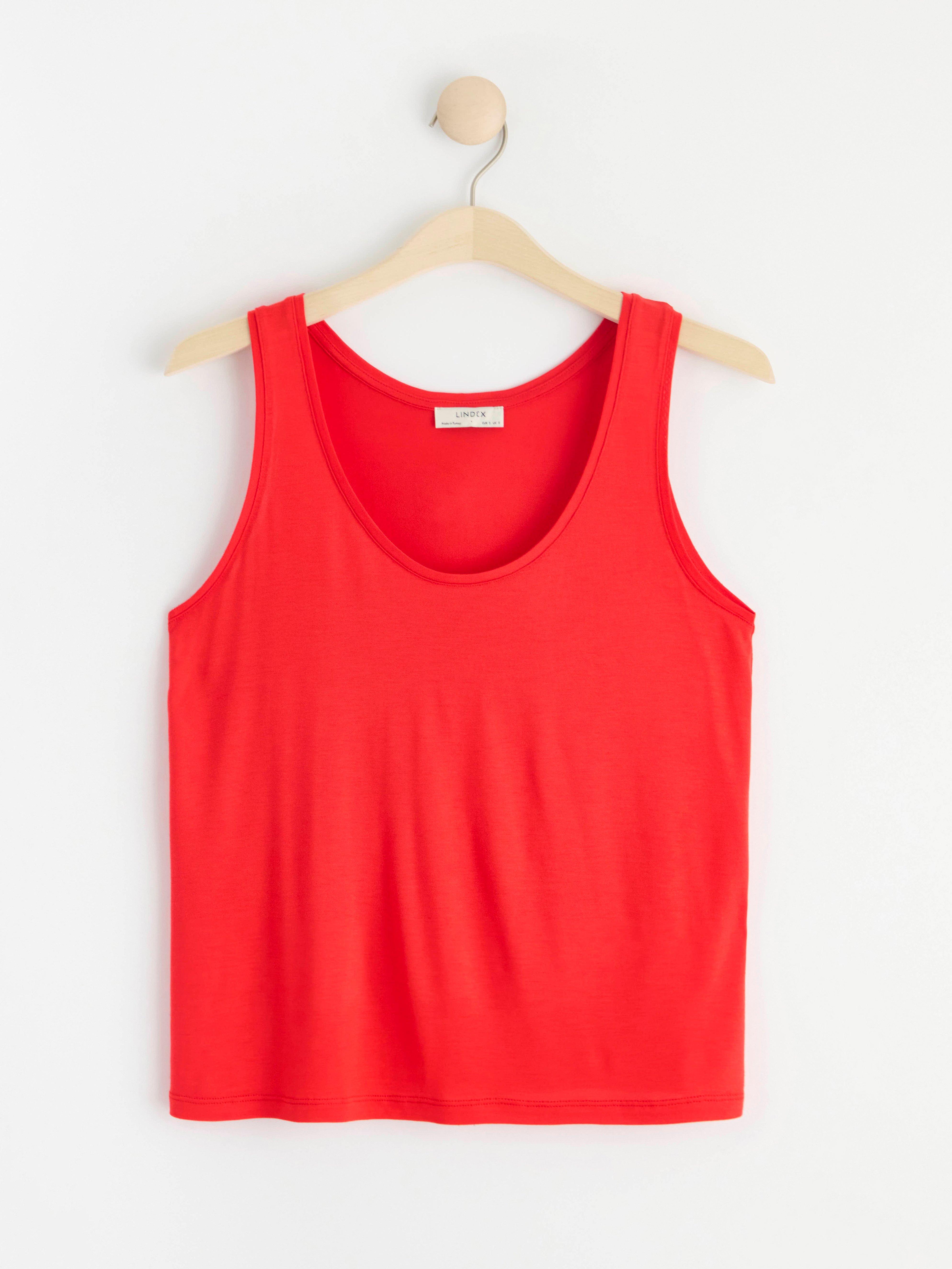 Viscose tank top Strong Red