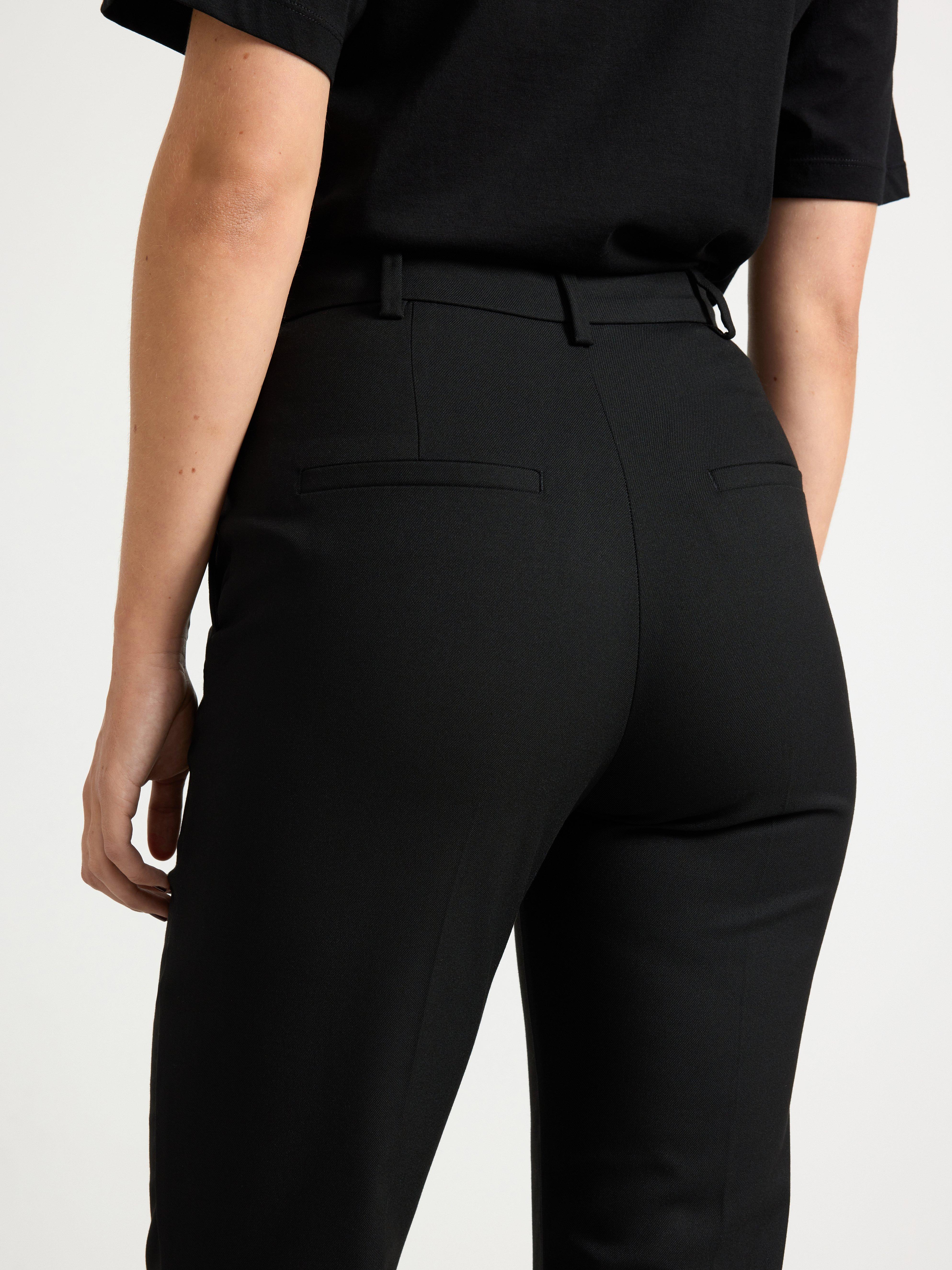 POLLY Cropped slacks with extra long legs Black