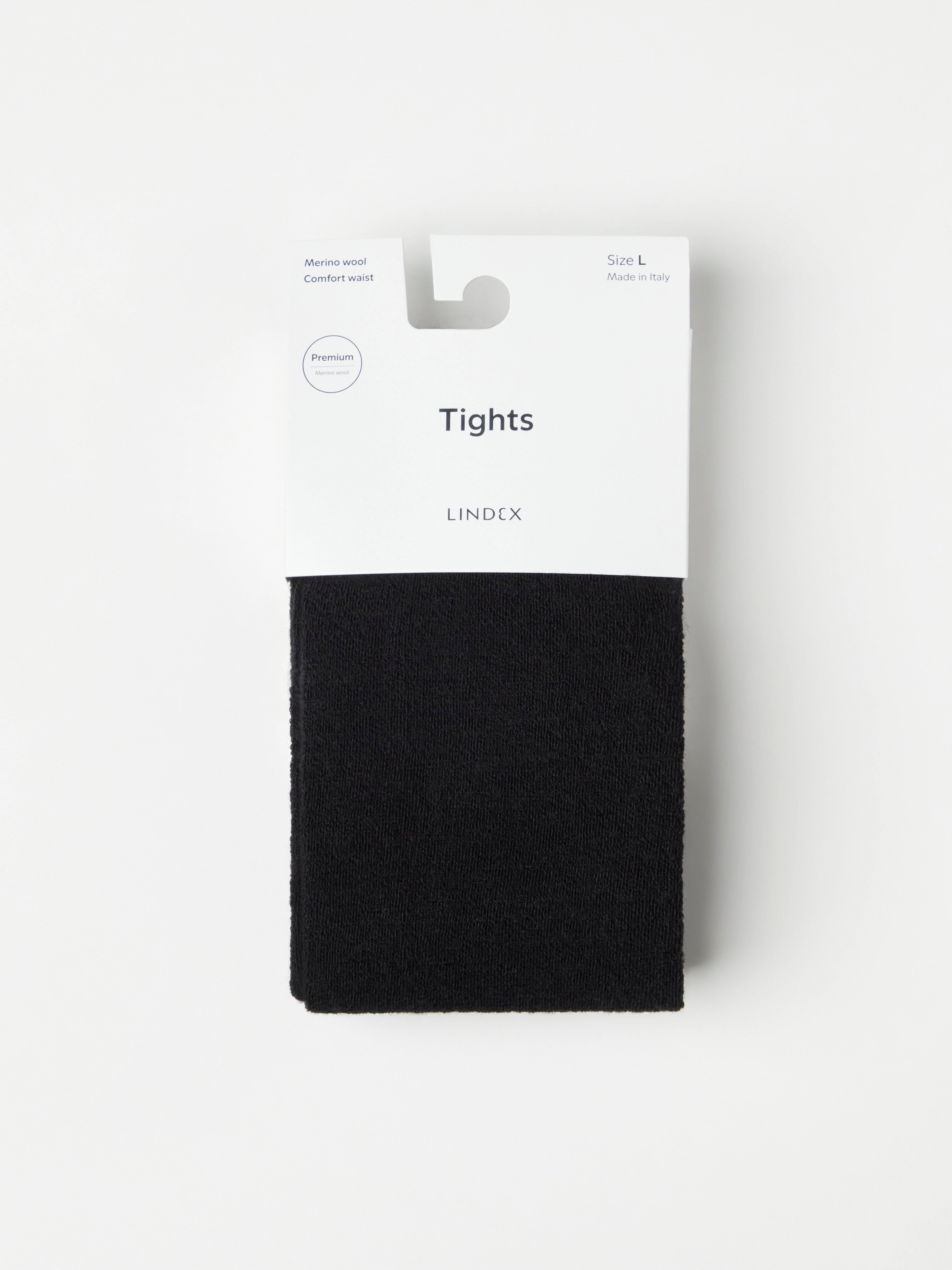 Merino wool tights Black