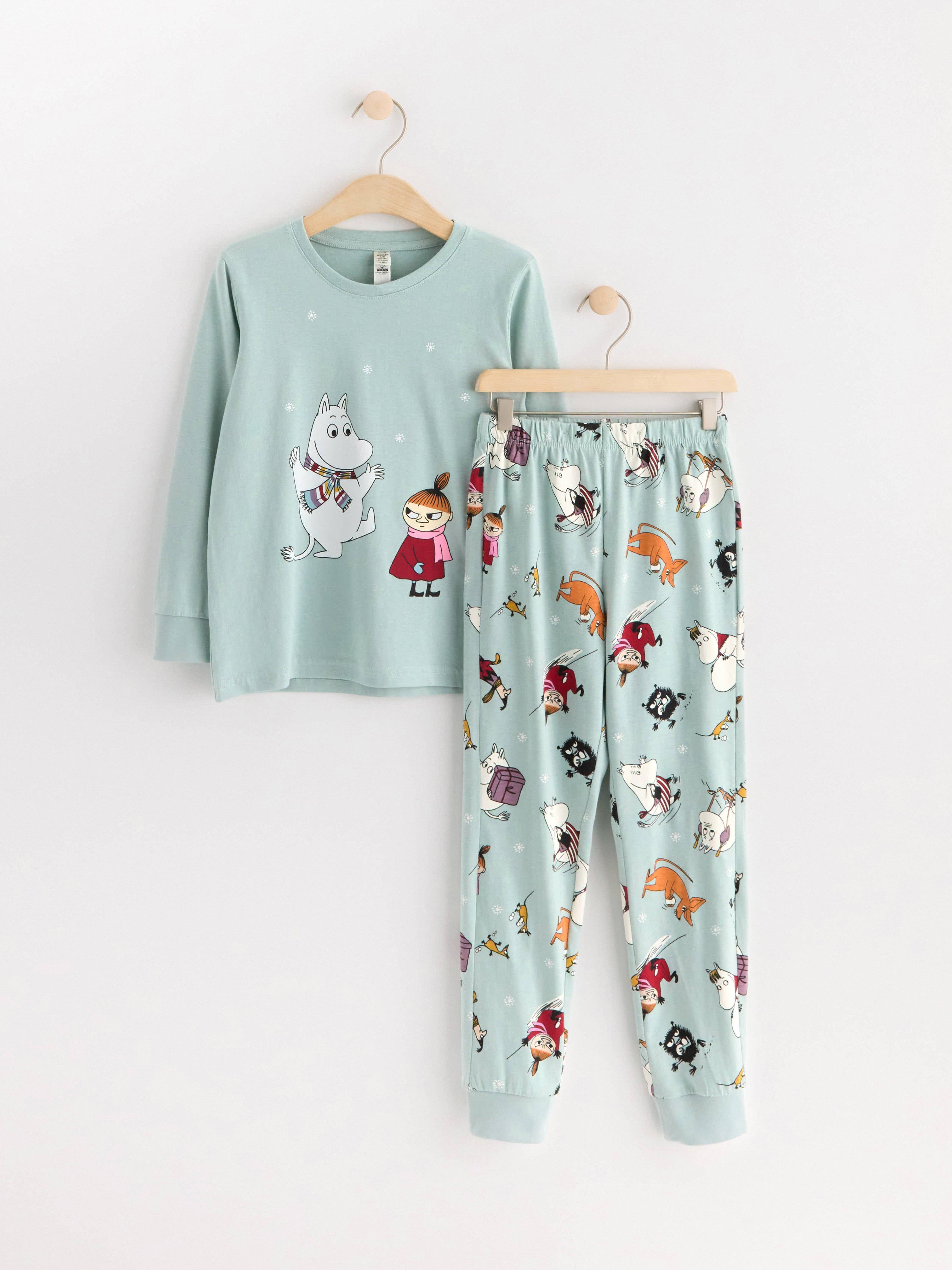Pyjama set with Moomin print Light Dusty Aqua