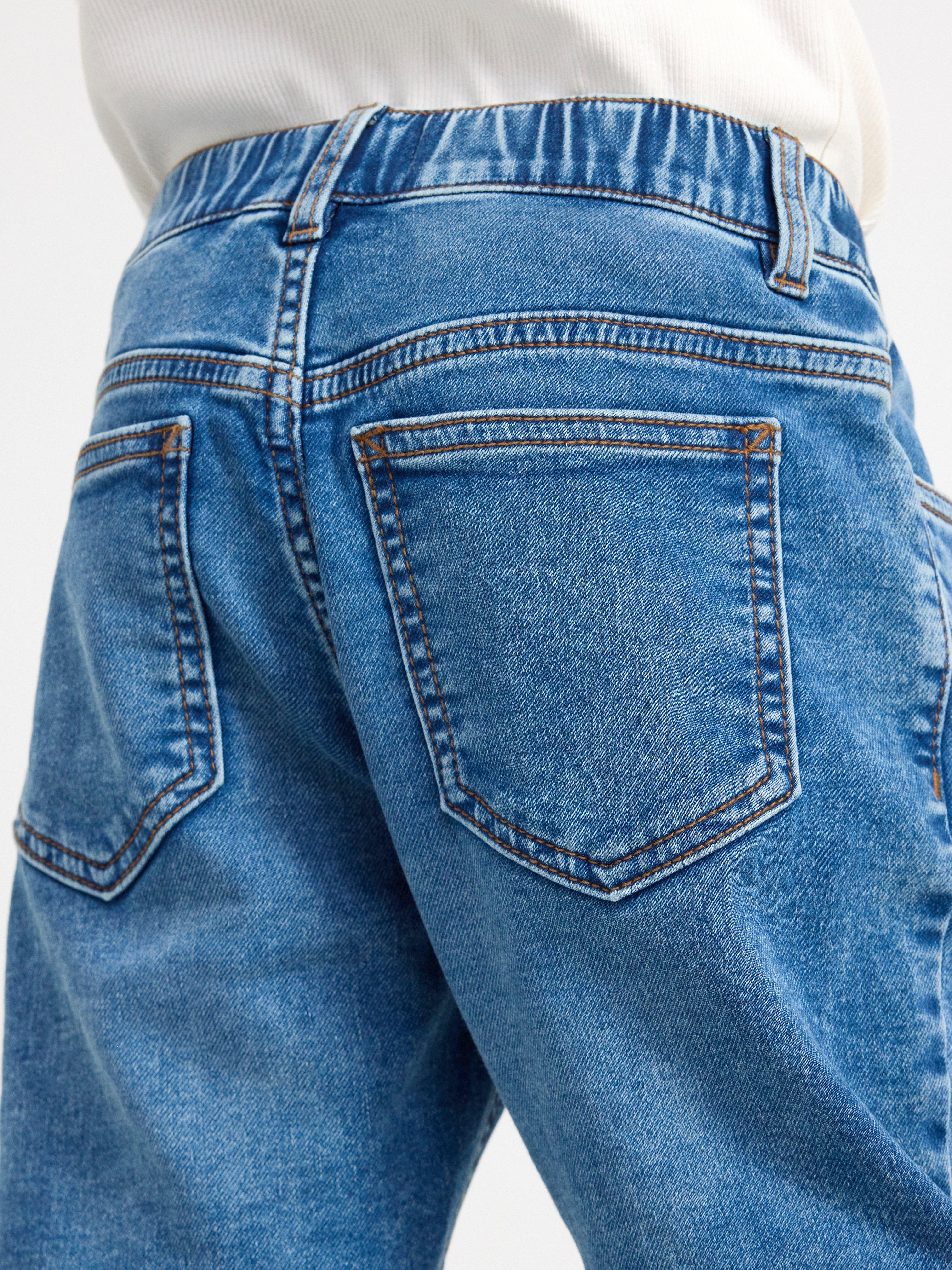 Tapered regular waist pull-up jeans Denim