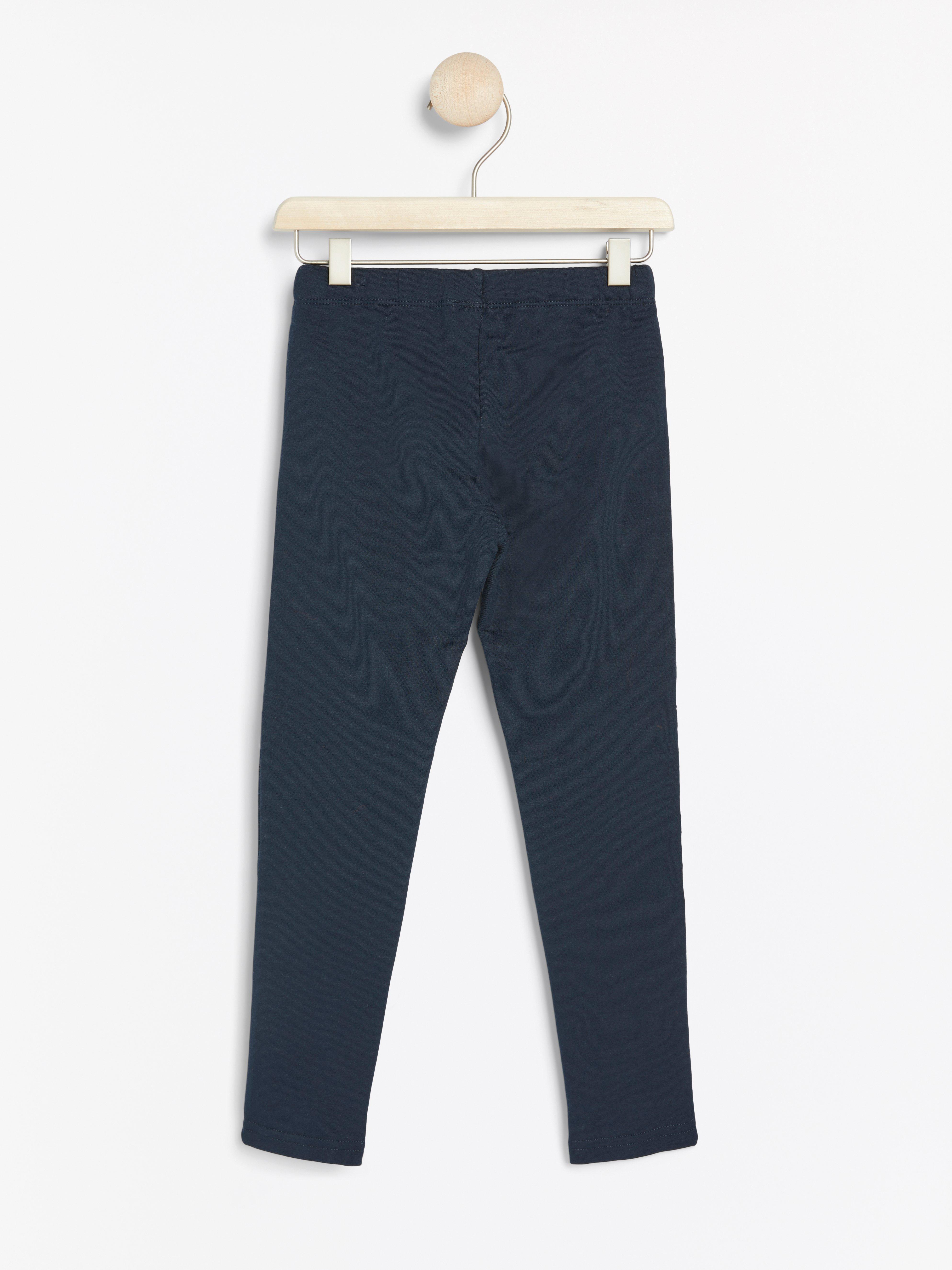 Leggings with knee patches and brushed inside Dark Navy