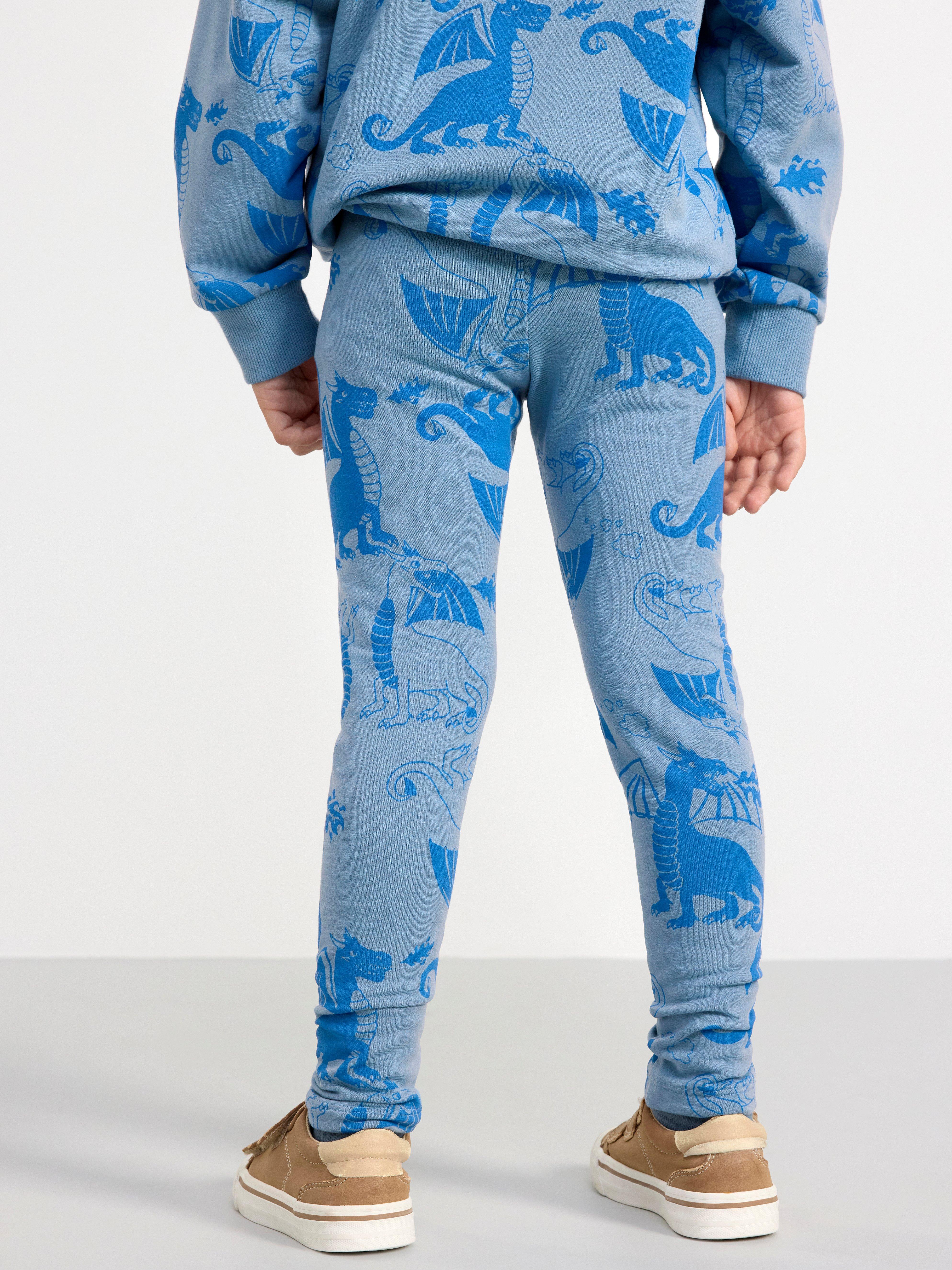 Leggings with dragons Light Dusty Blue