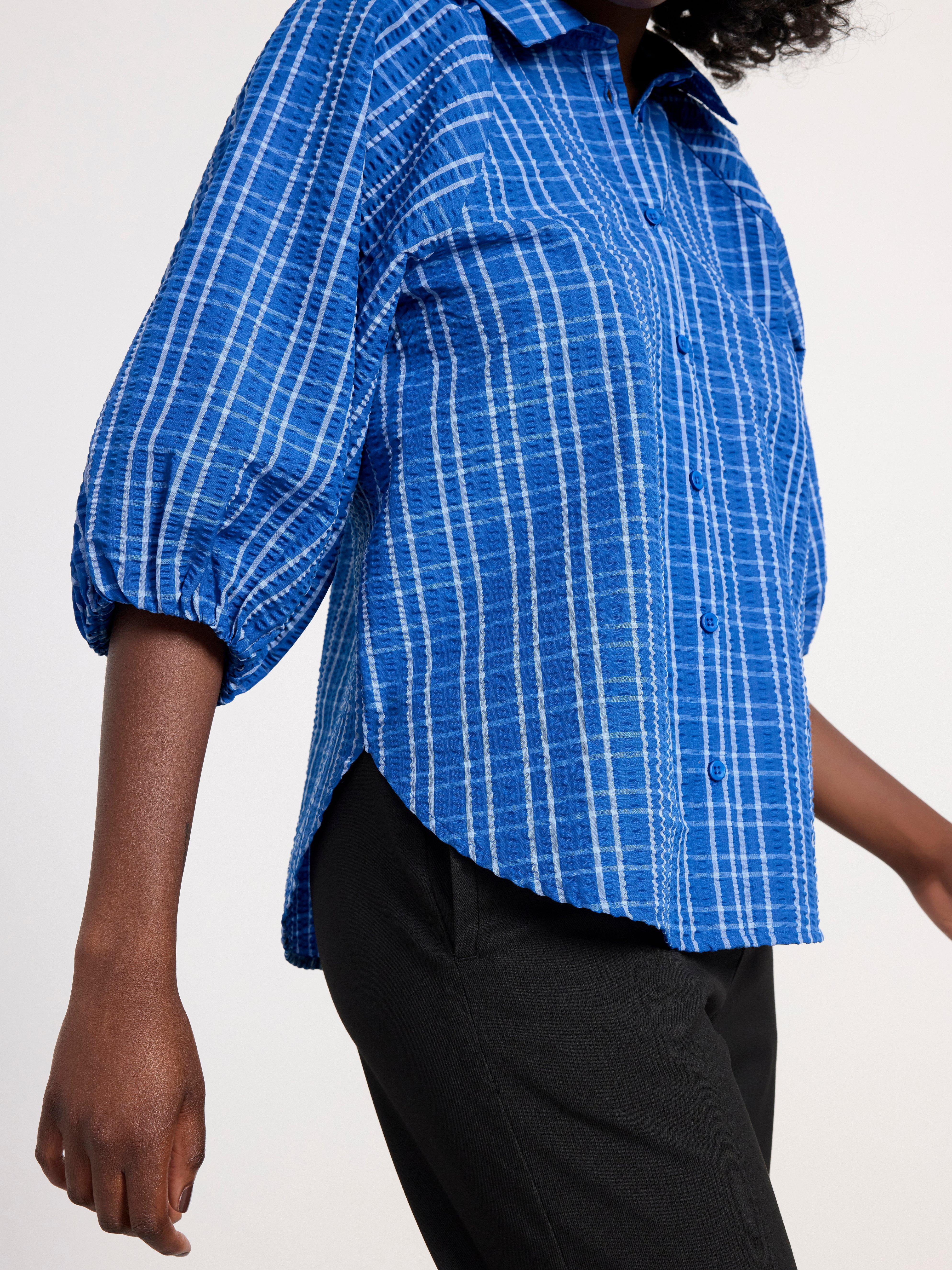Blouse with puff sleeves Dark Blue