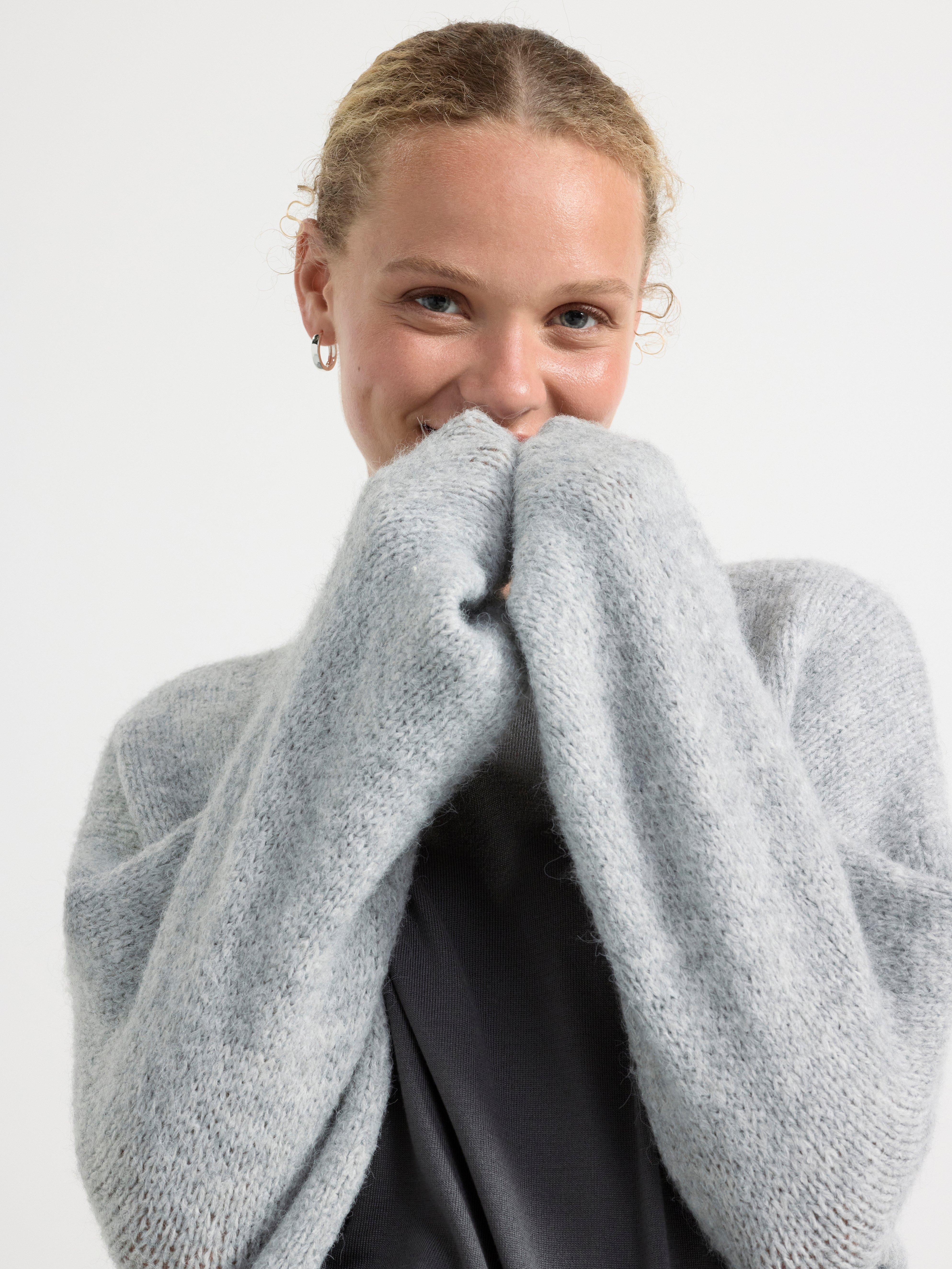 Knitted cardigan Grey melange
