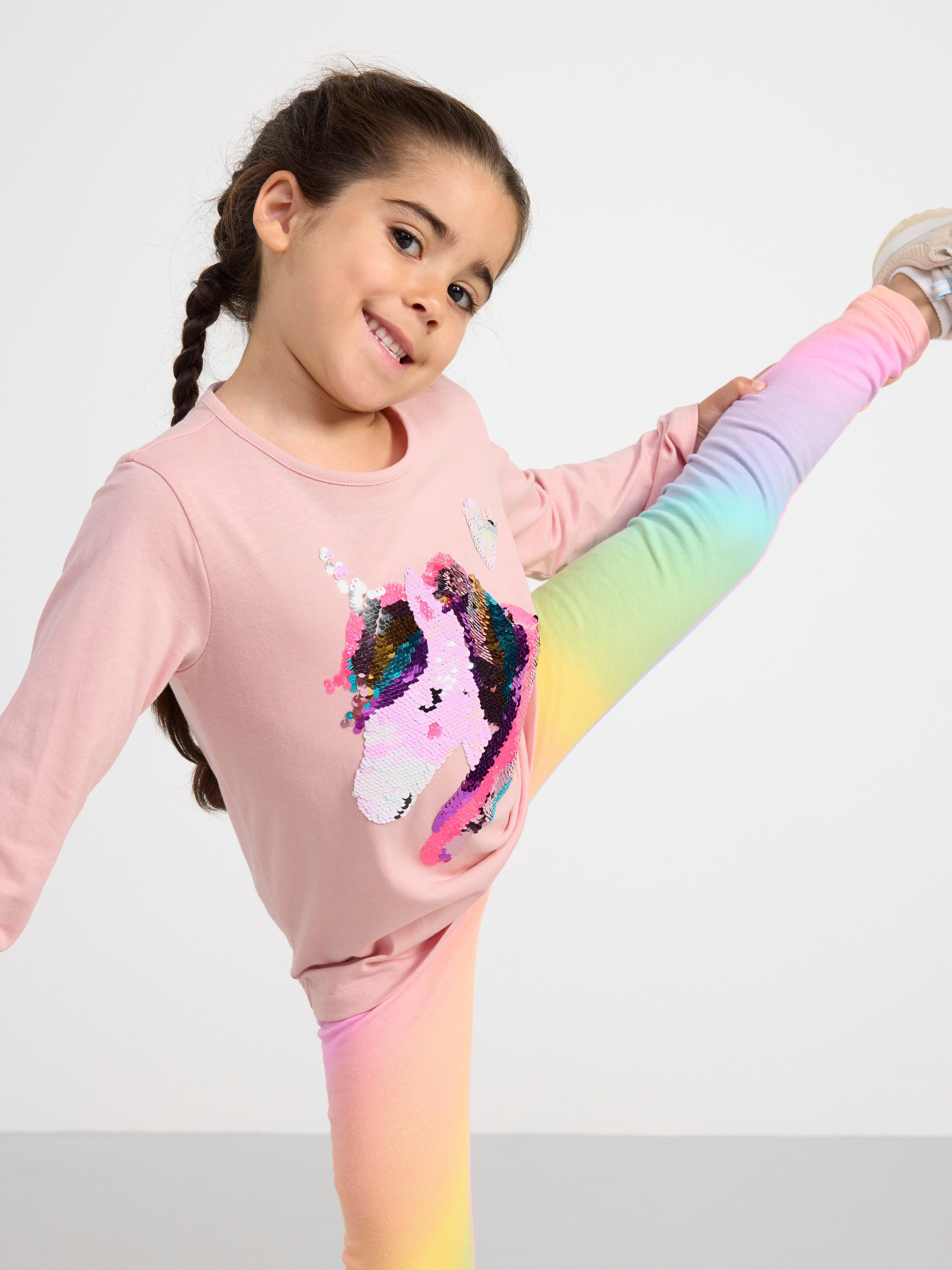 Long sleeve top with reversible sequins Light Pink