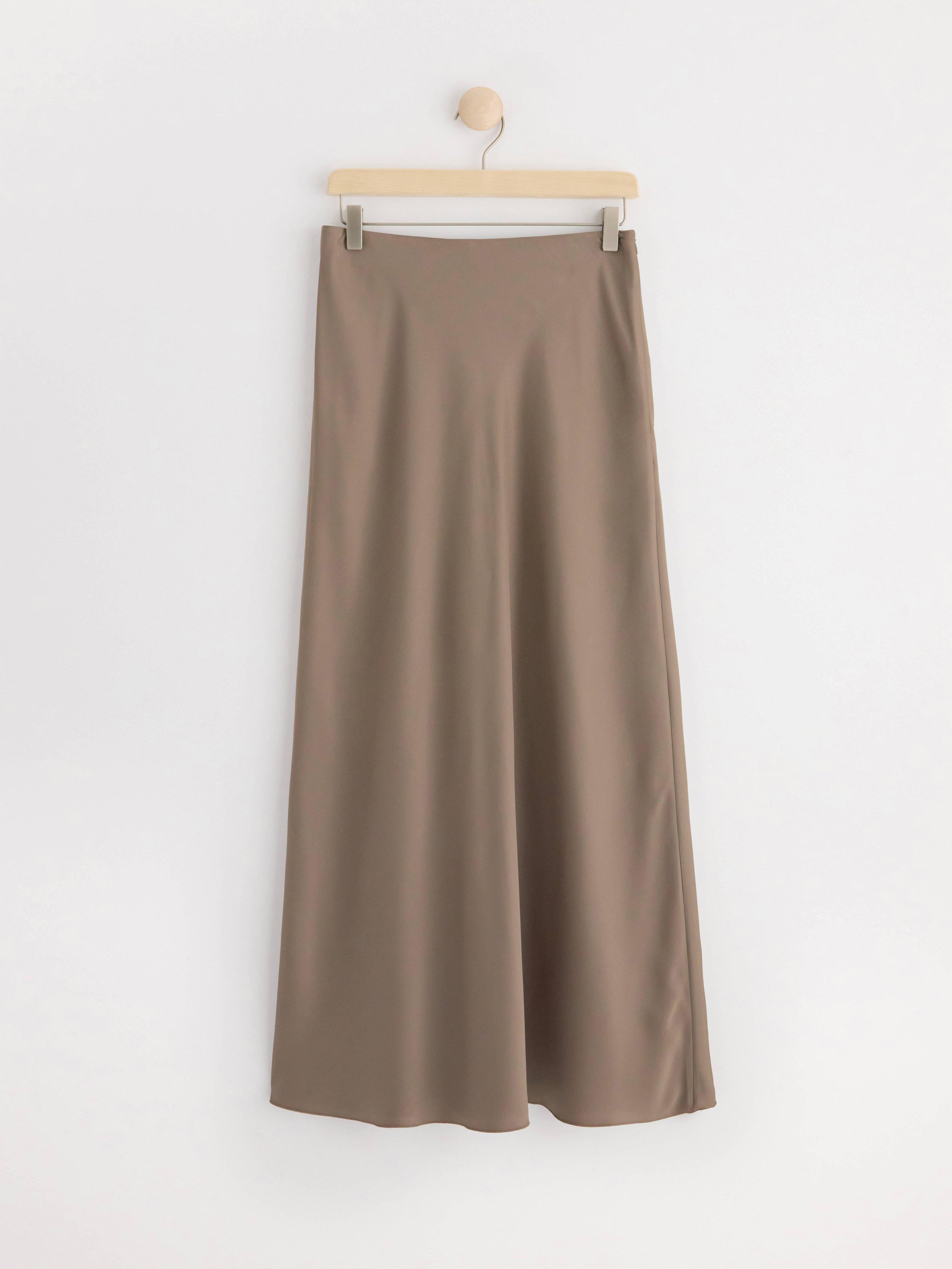 Satin maxi skirt Dusty Khaki