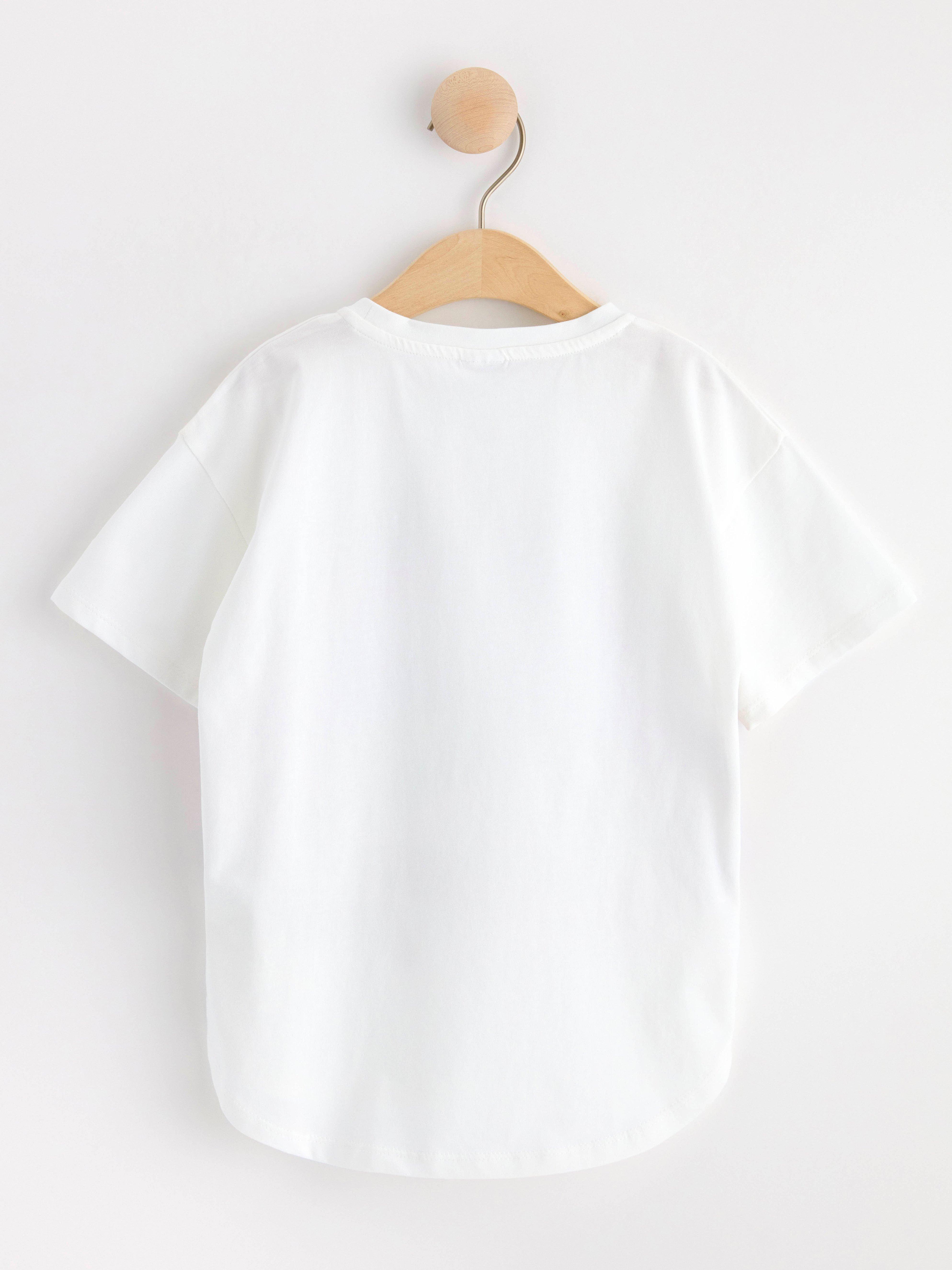 Oversize t-shirt with unicorn print Light Dusty White