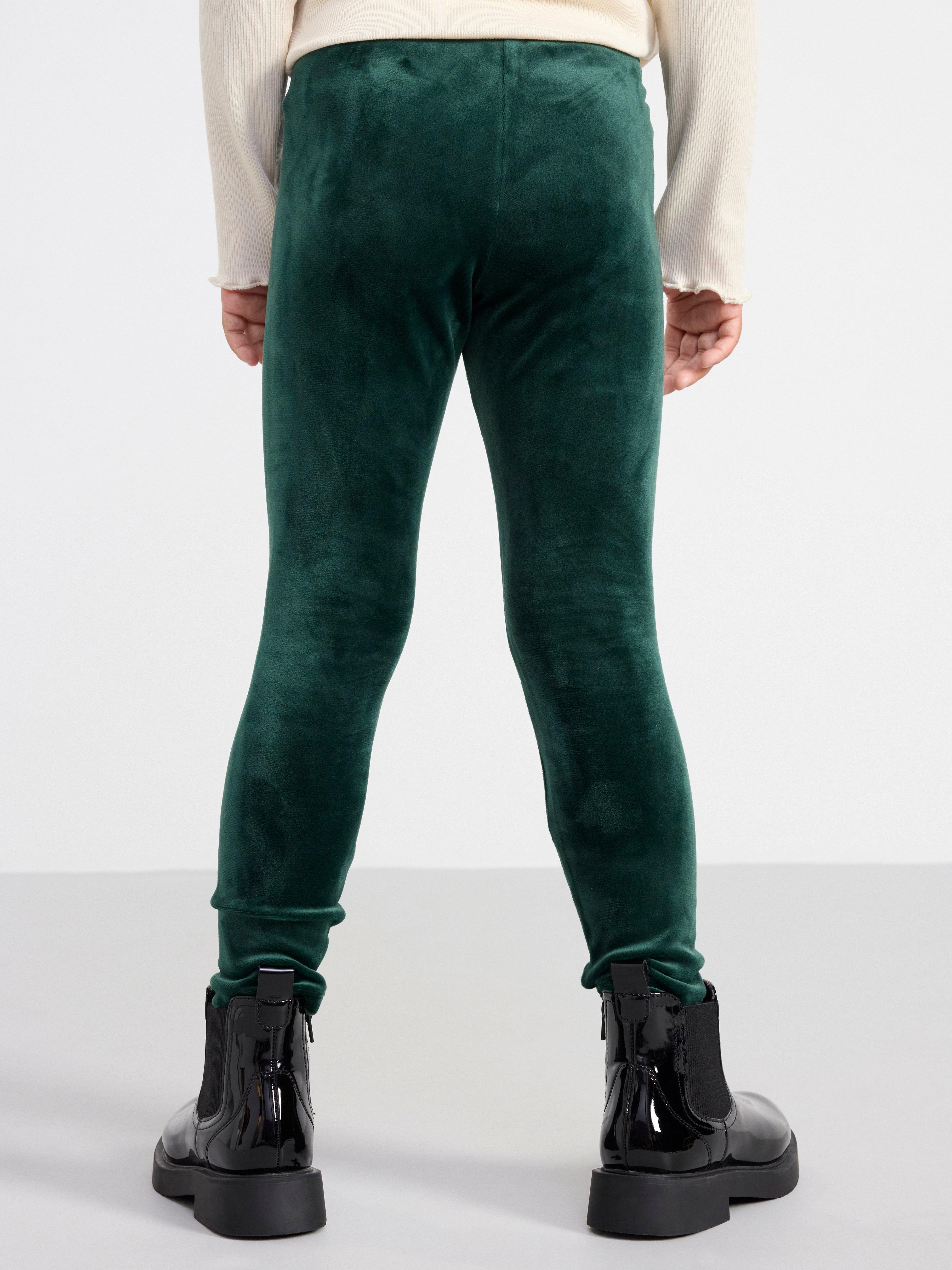 Velour leggings Dark Dusty Green