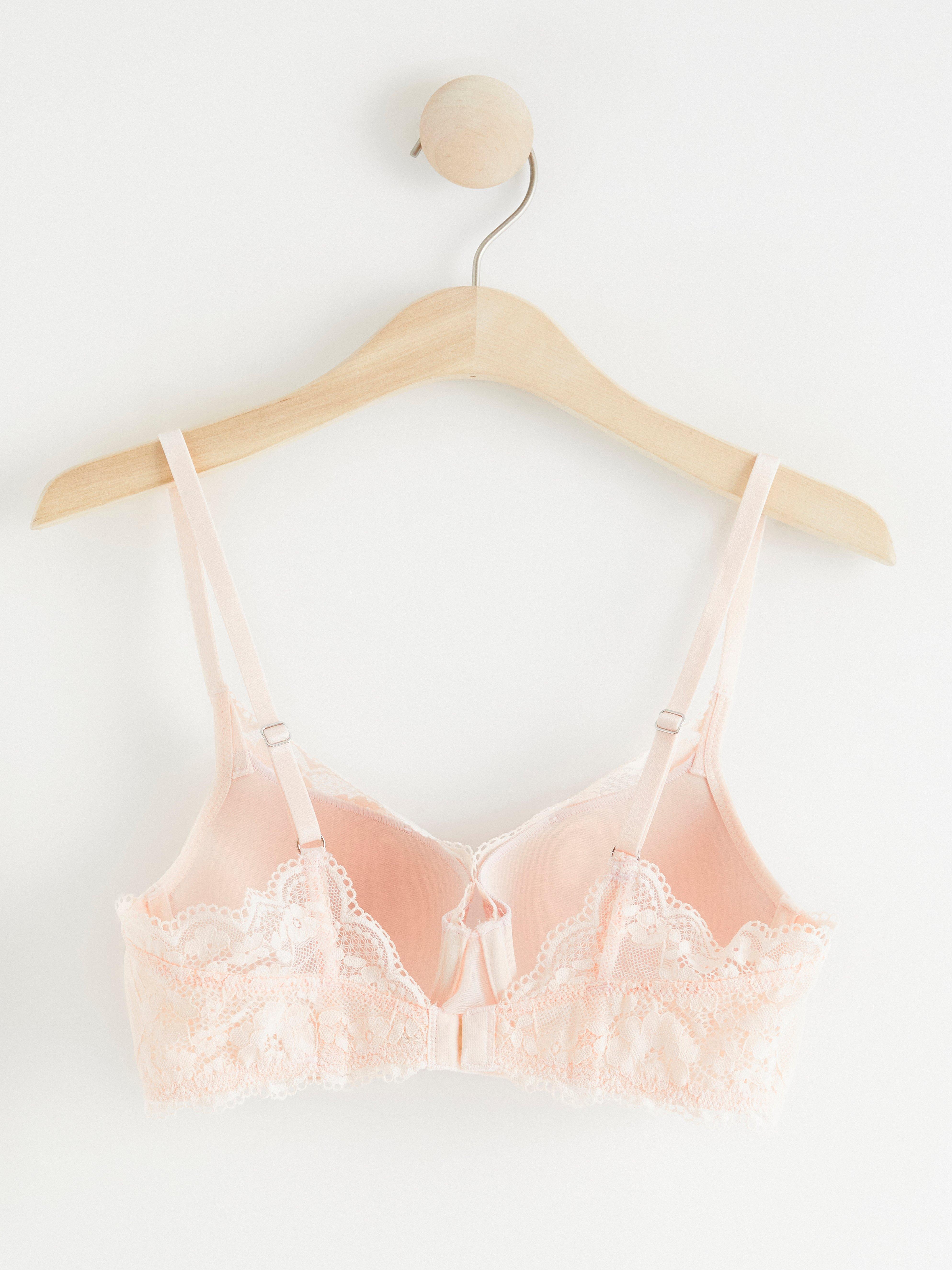 Lilja t-shirt bra with lace Lt pink