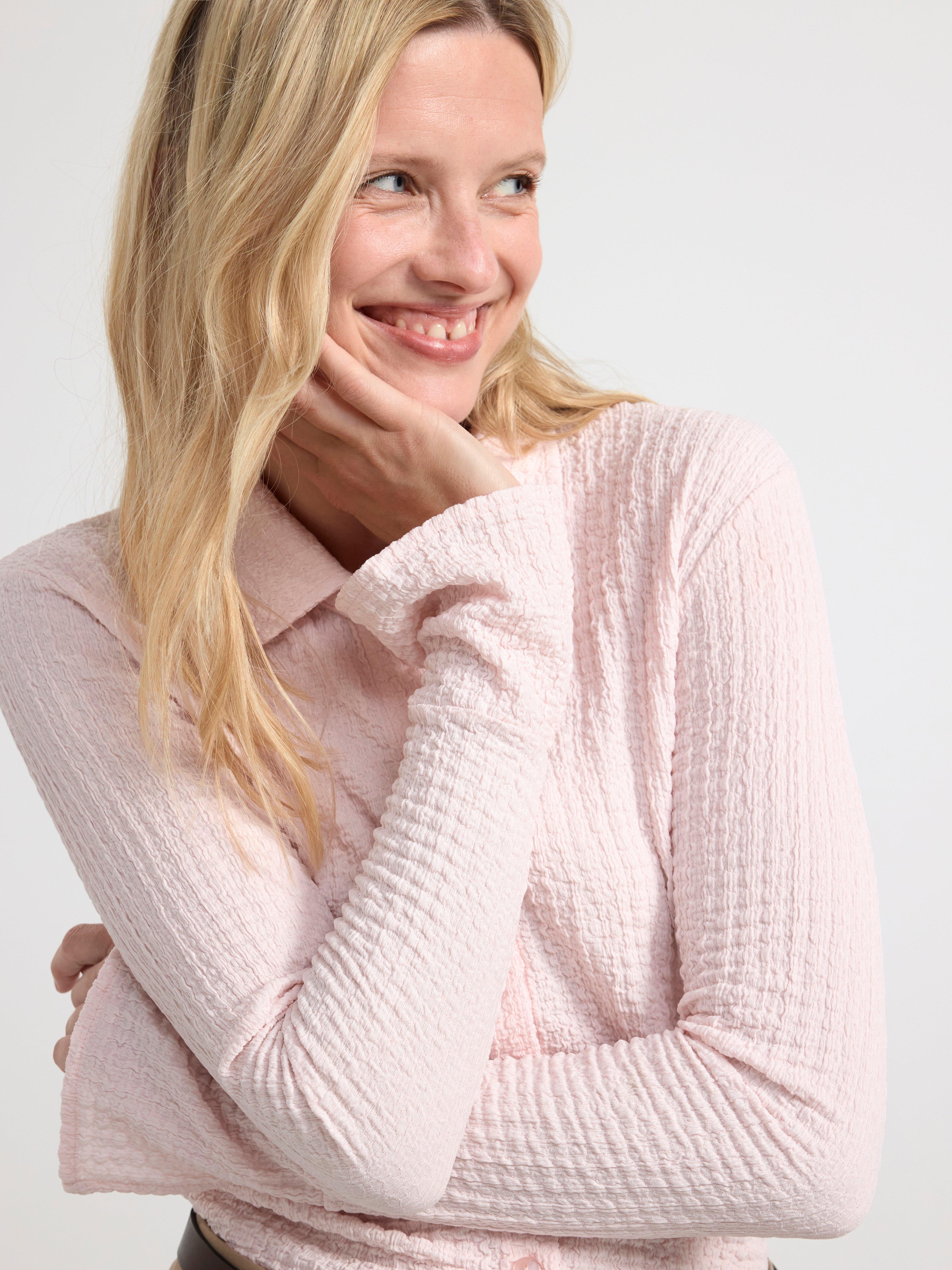 Jersey shirt with texture Light Pink