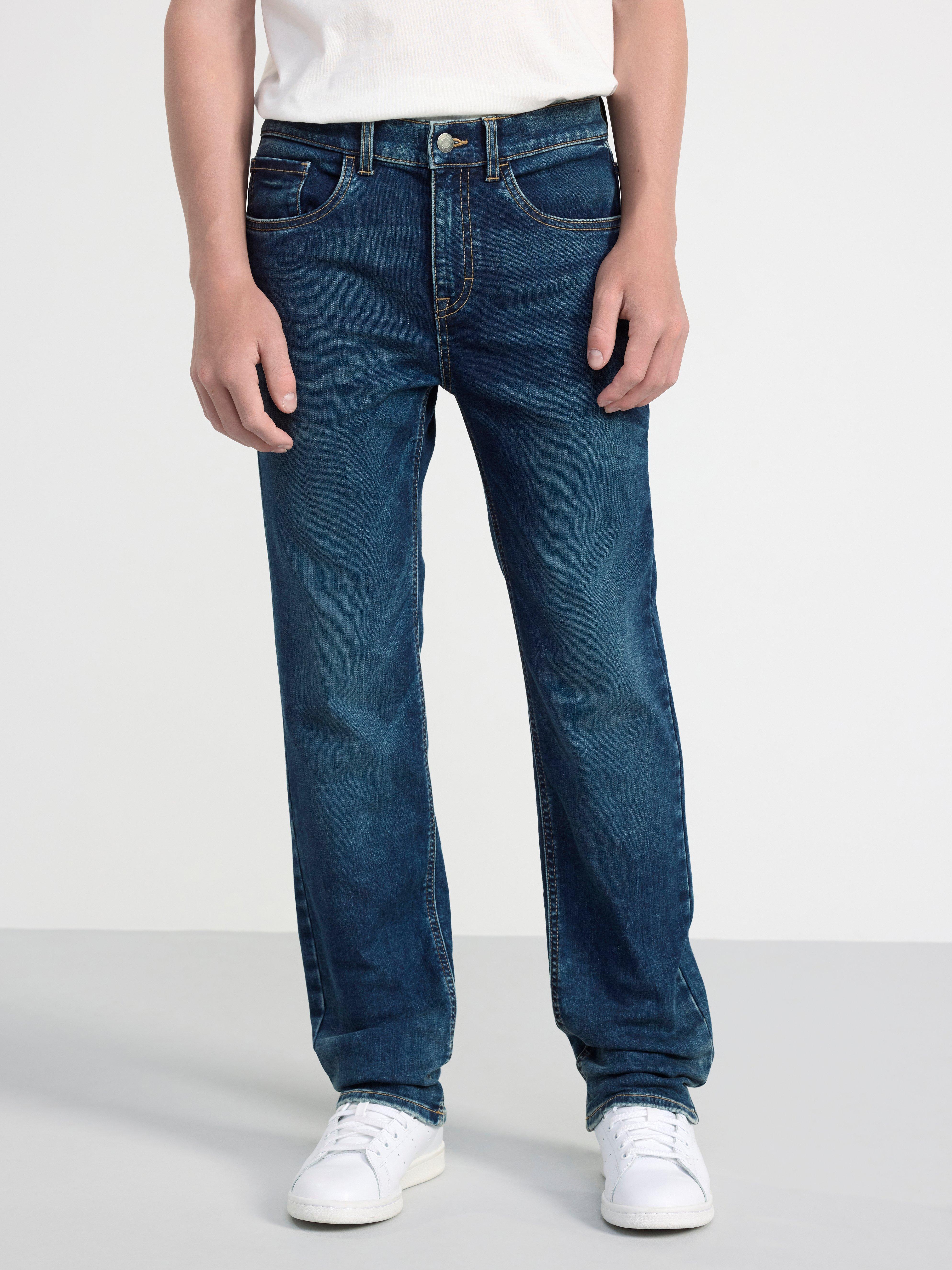 STAFFAN Straight regular waist jeans with brushed inside Denim