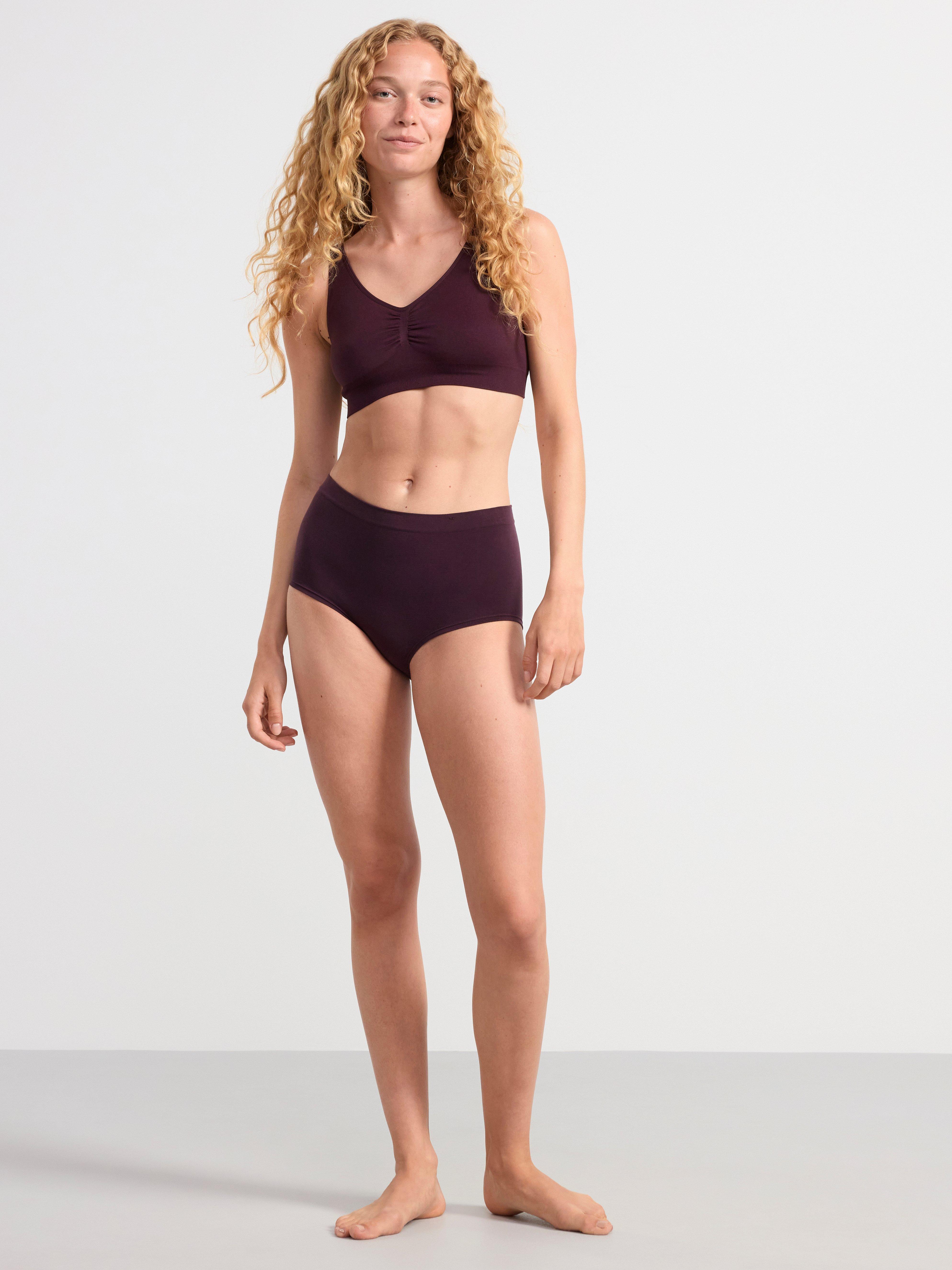 Seamless high waist briefs Dark Dusty Lilac