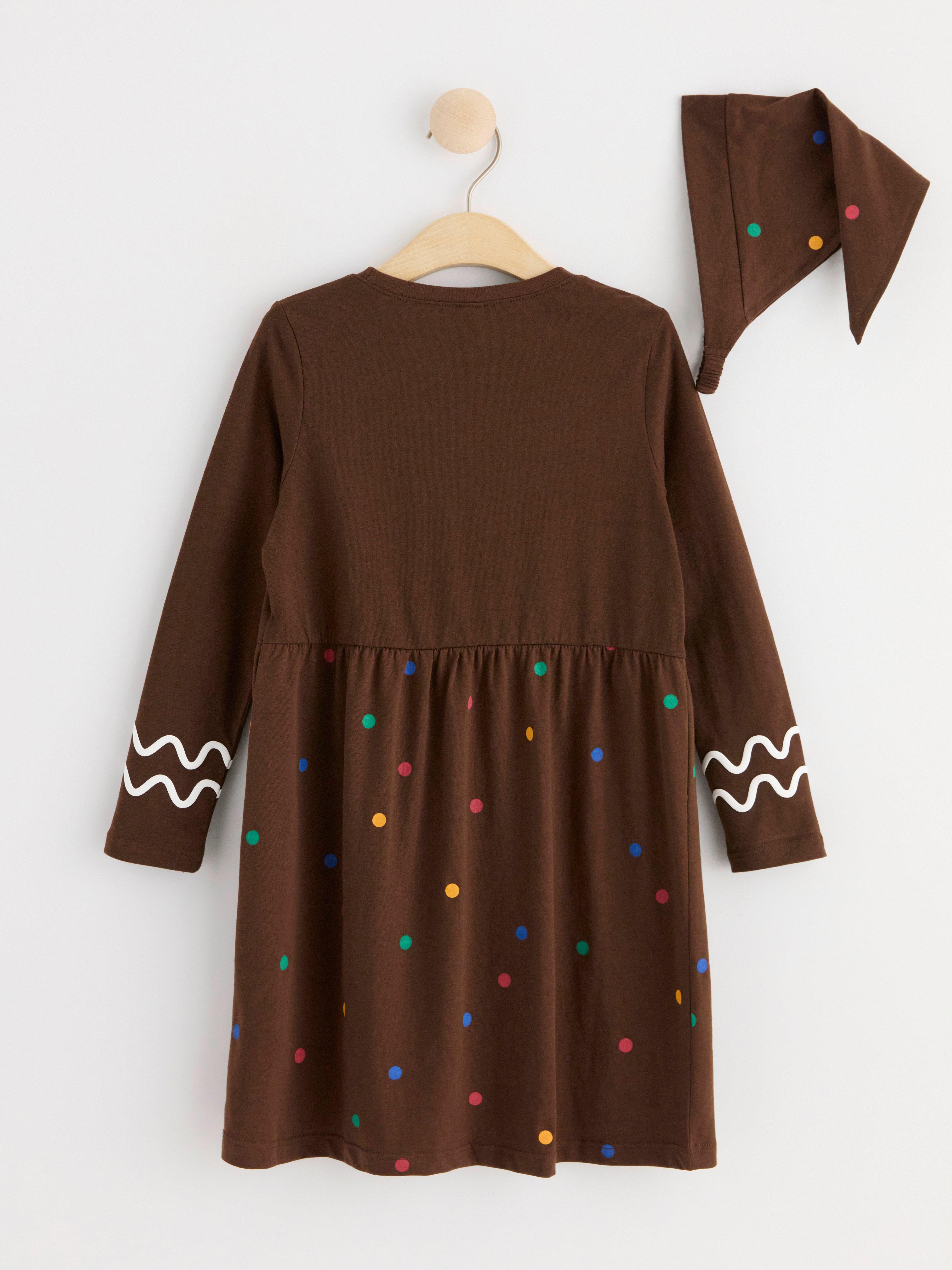 Gingerbread dress and headscarf Dk brown
