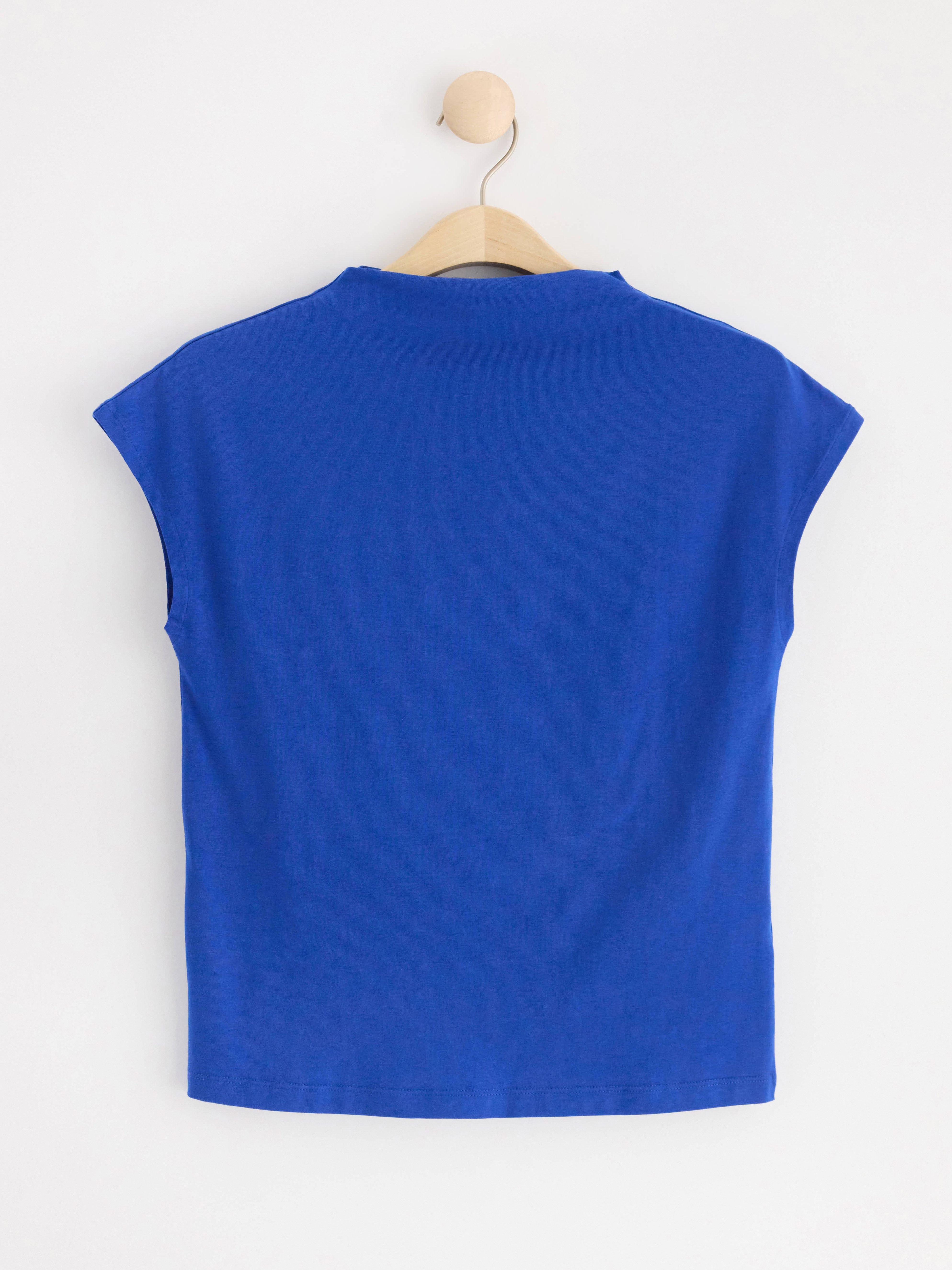 Short sleeve fitted top blue