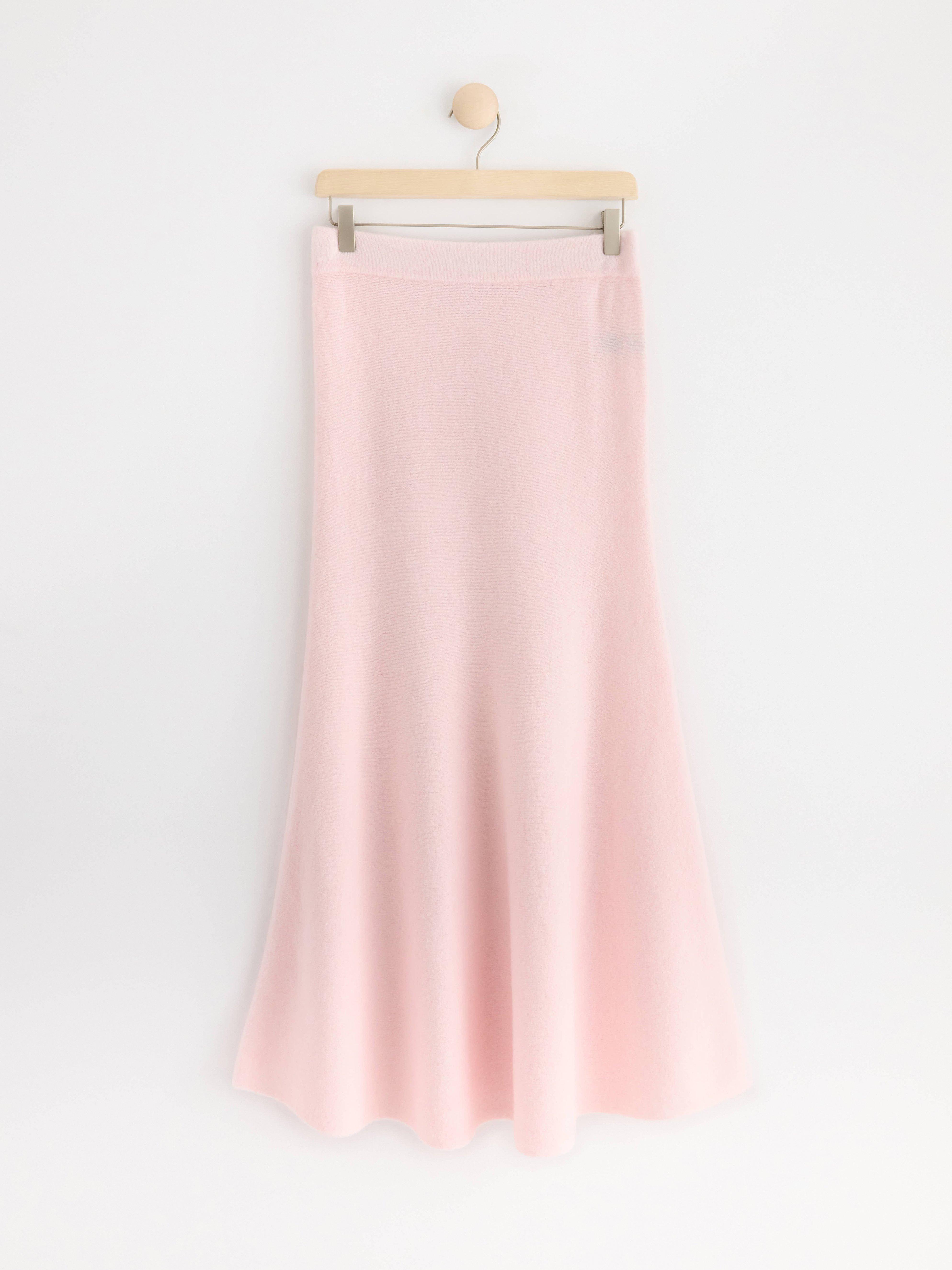 Knitted midi skirt Light Pink
