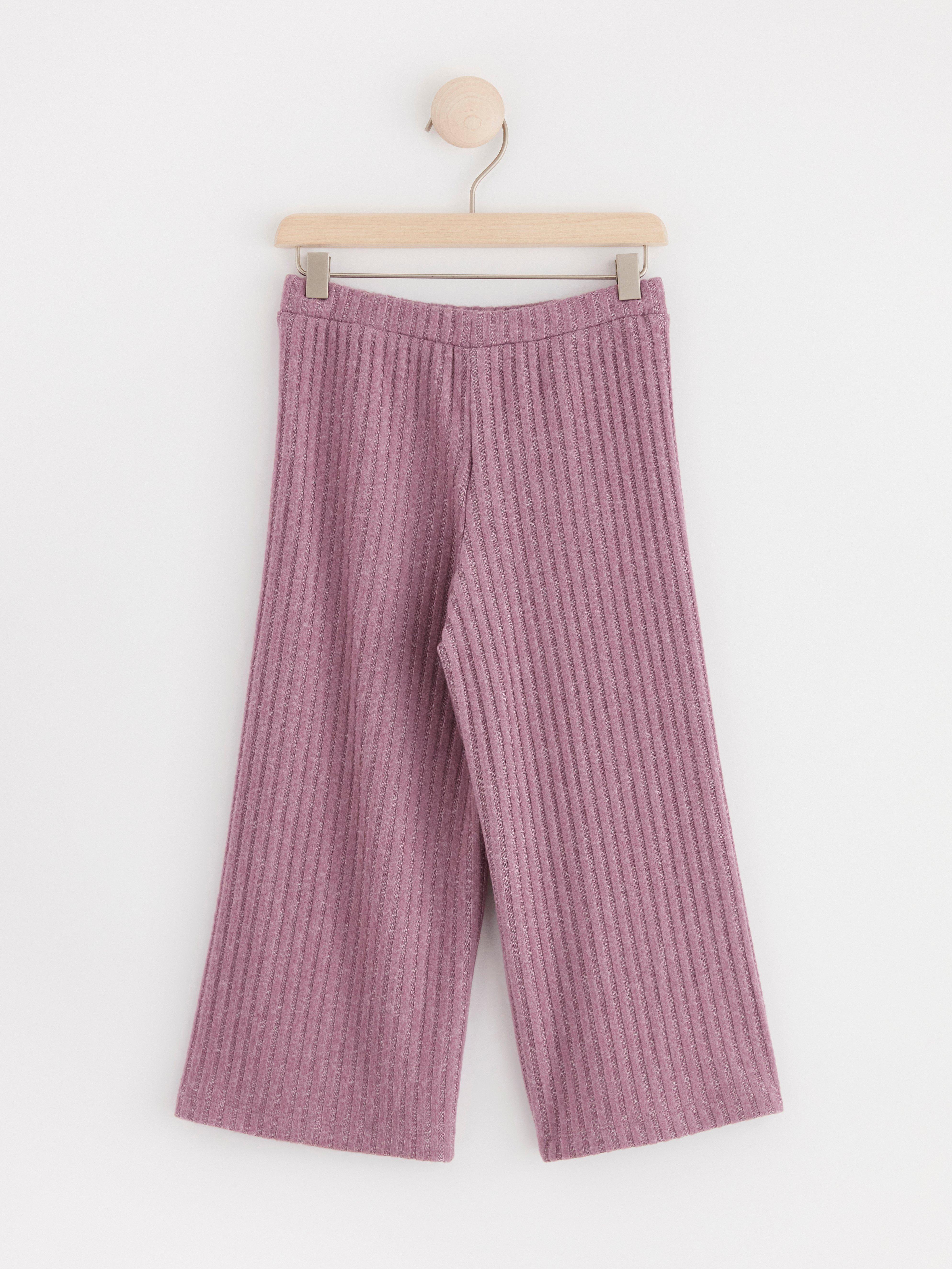 Cropped ribbed trousers Dusty Lilac