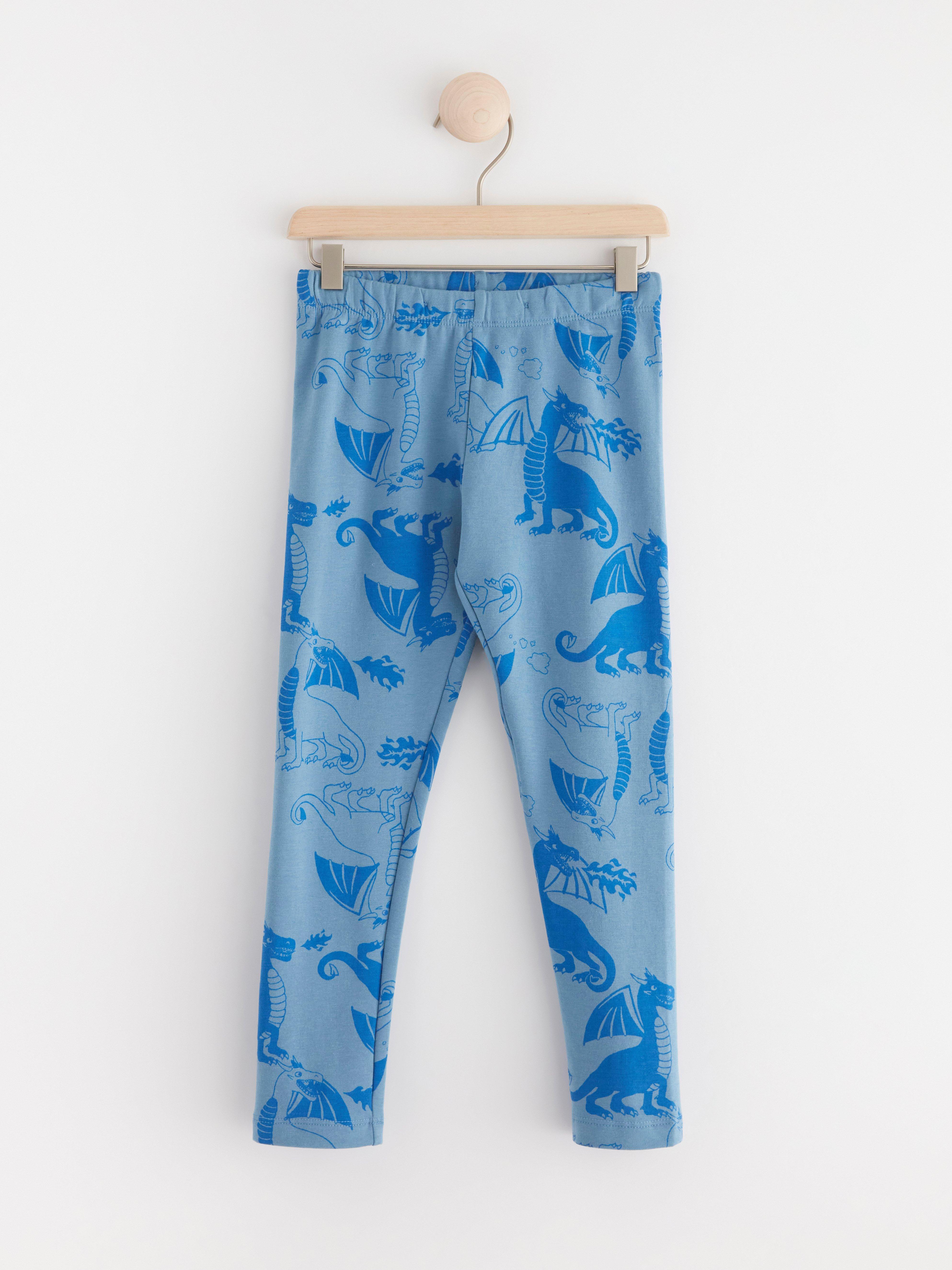 Leggings with dragons Light Dusty Blue