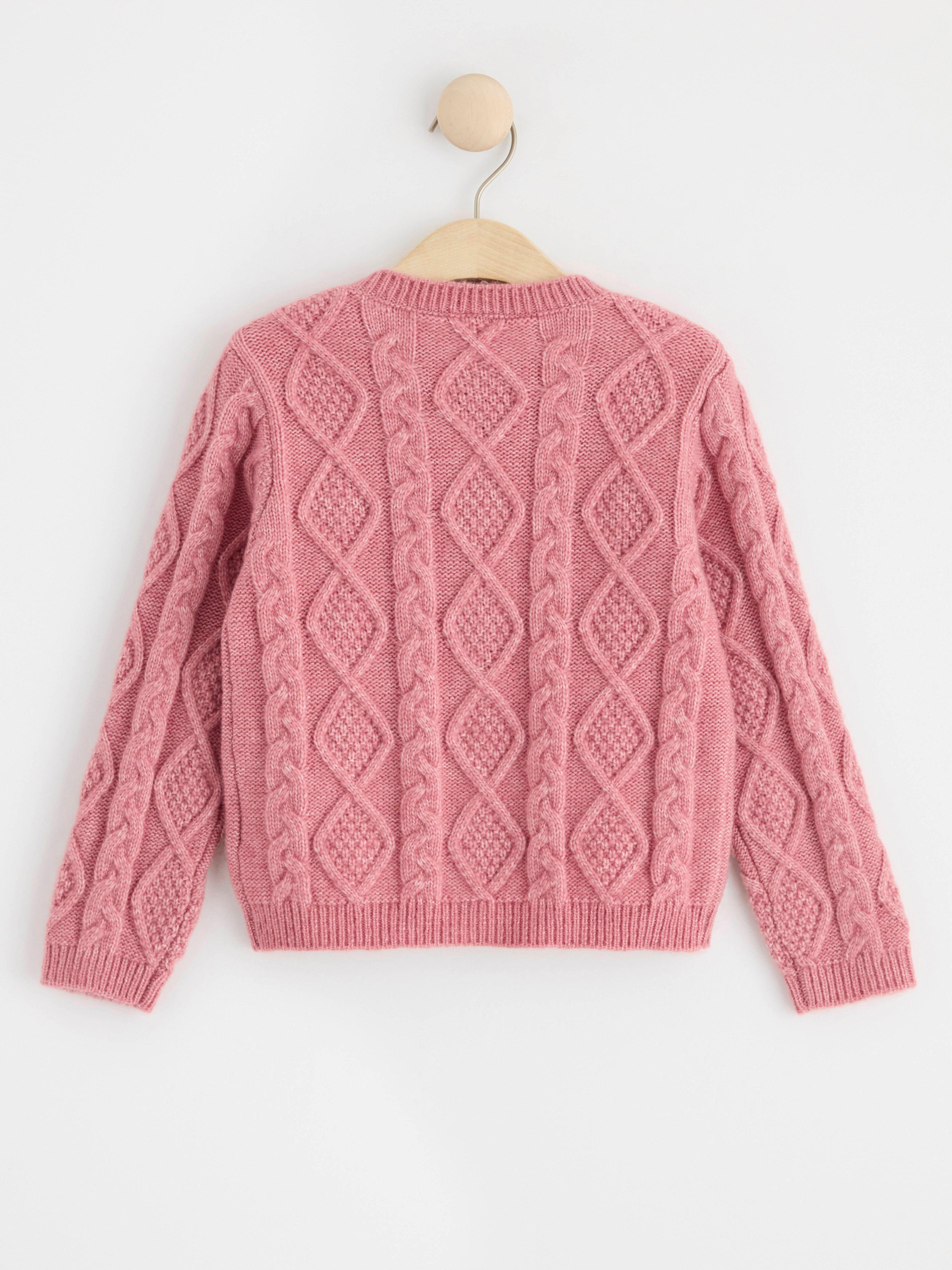 Cardigan cable knit Dusty Pink