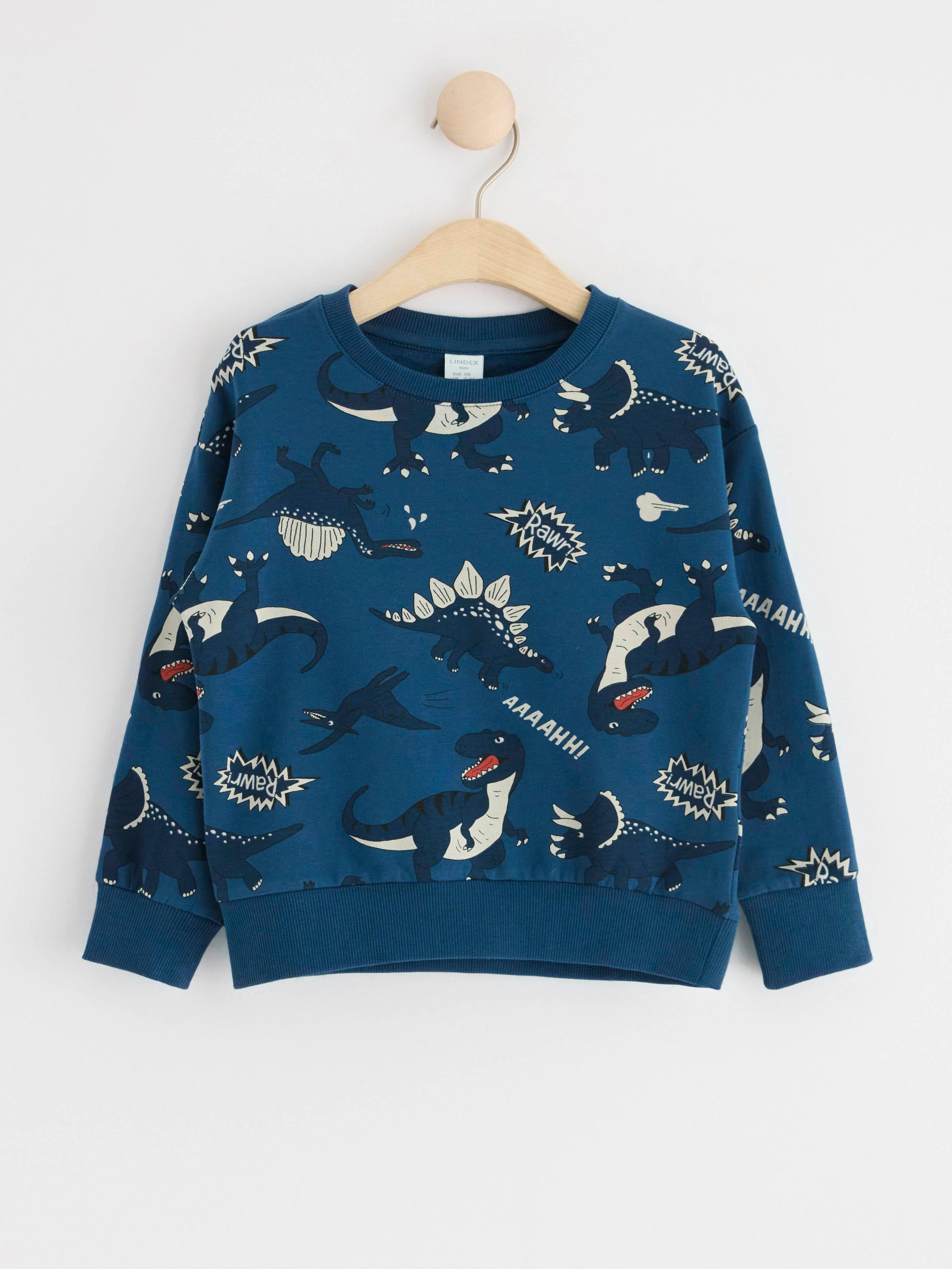 Sweatshirt with dinosaurs Dark Dusty Blue