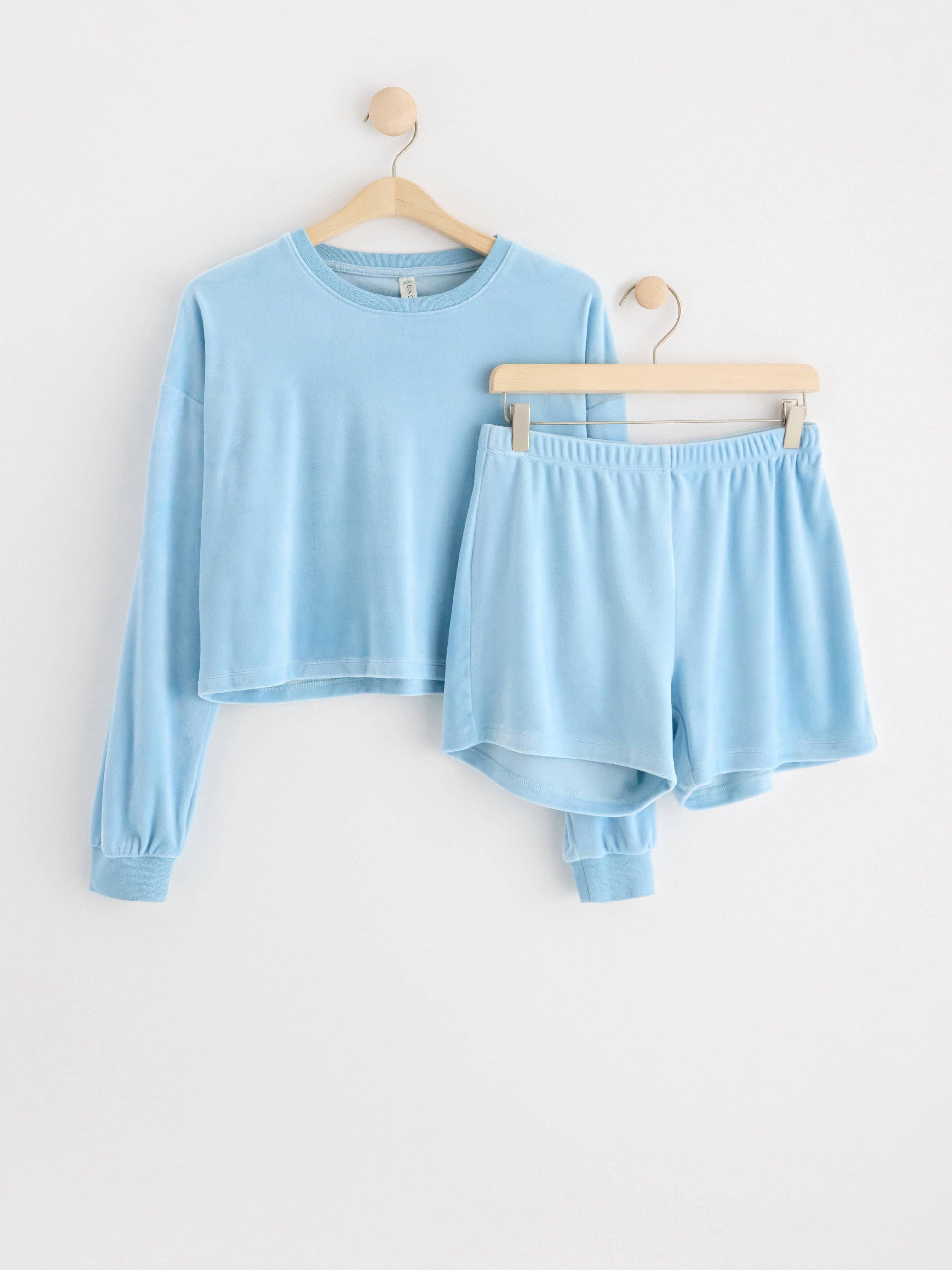 Velour pyjama set Light Blue