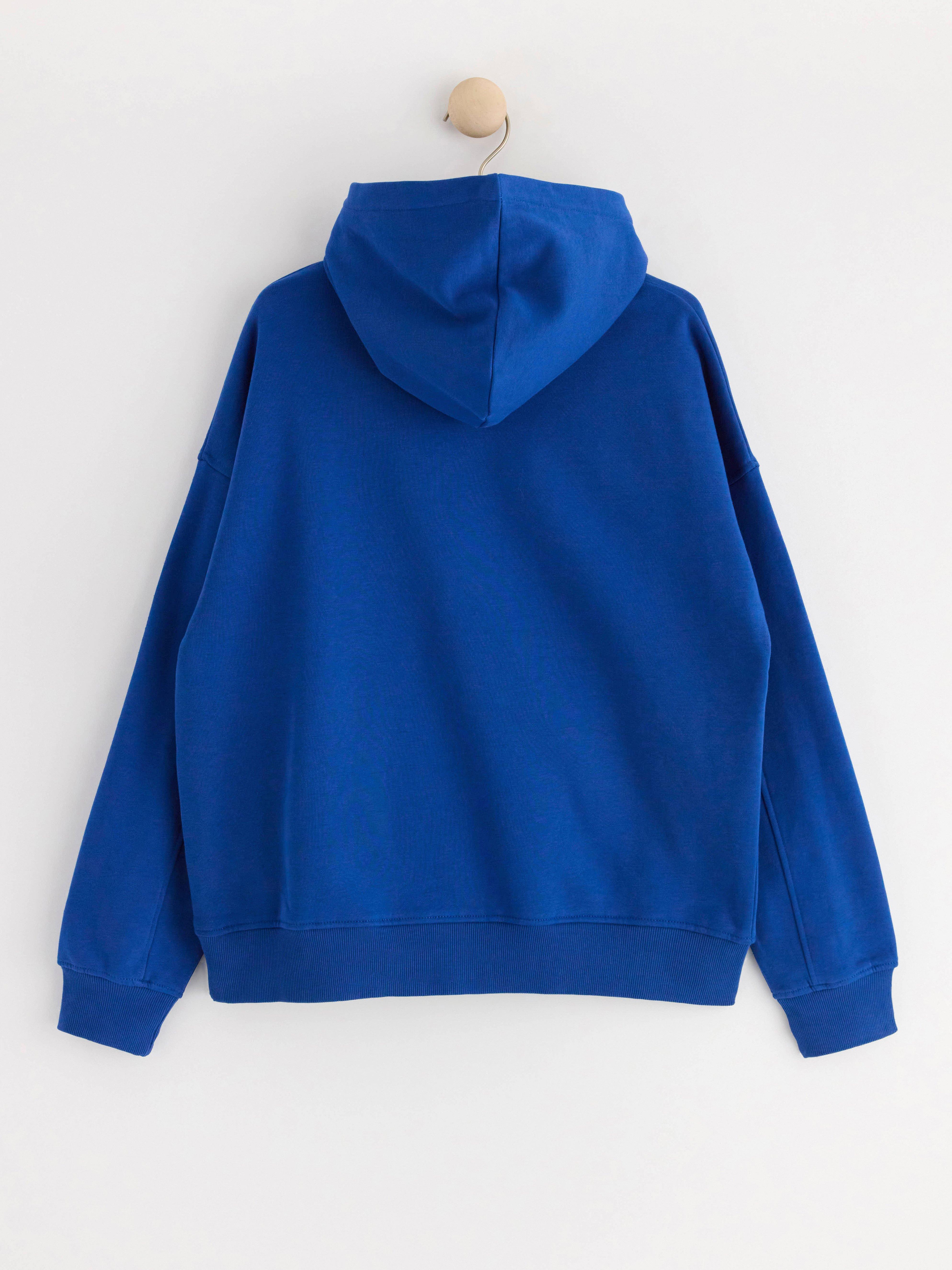 Hoodie with brushed inside Blue