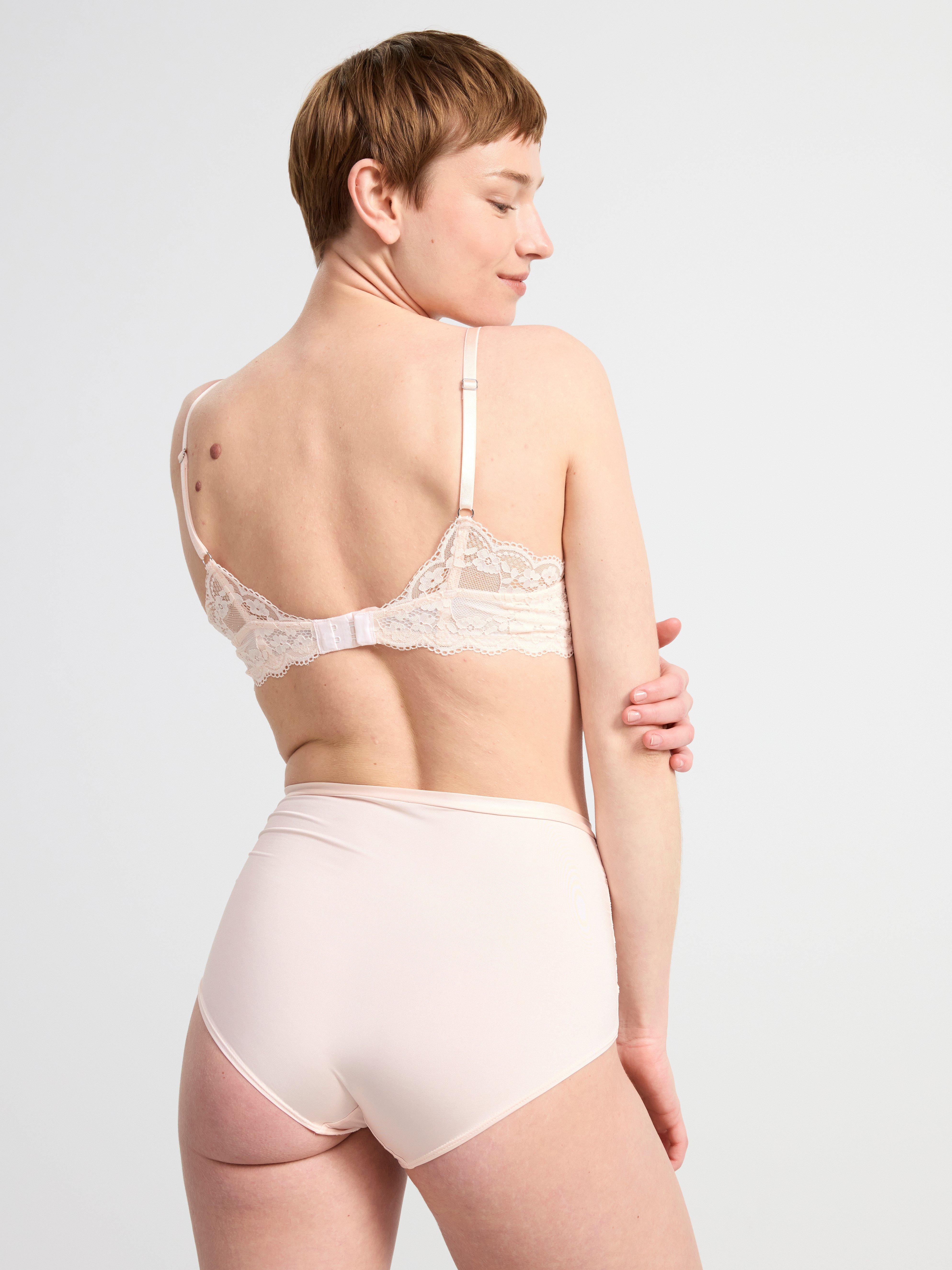 High waist brief with lace Lt pink