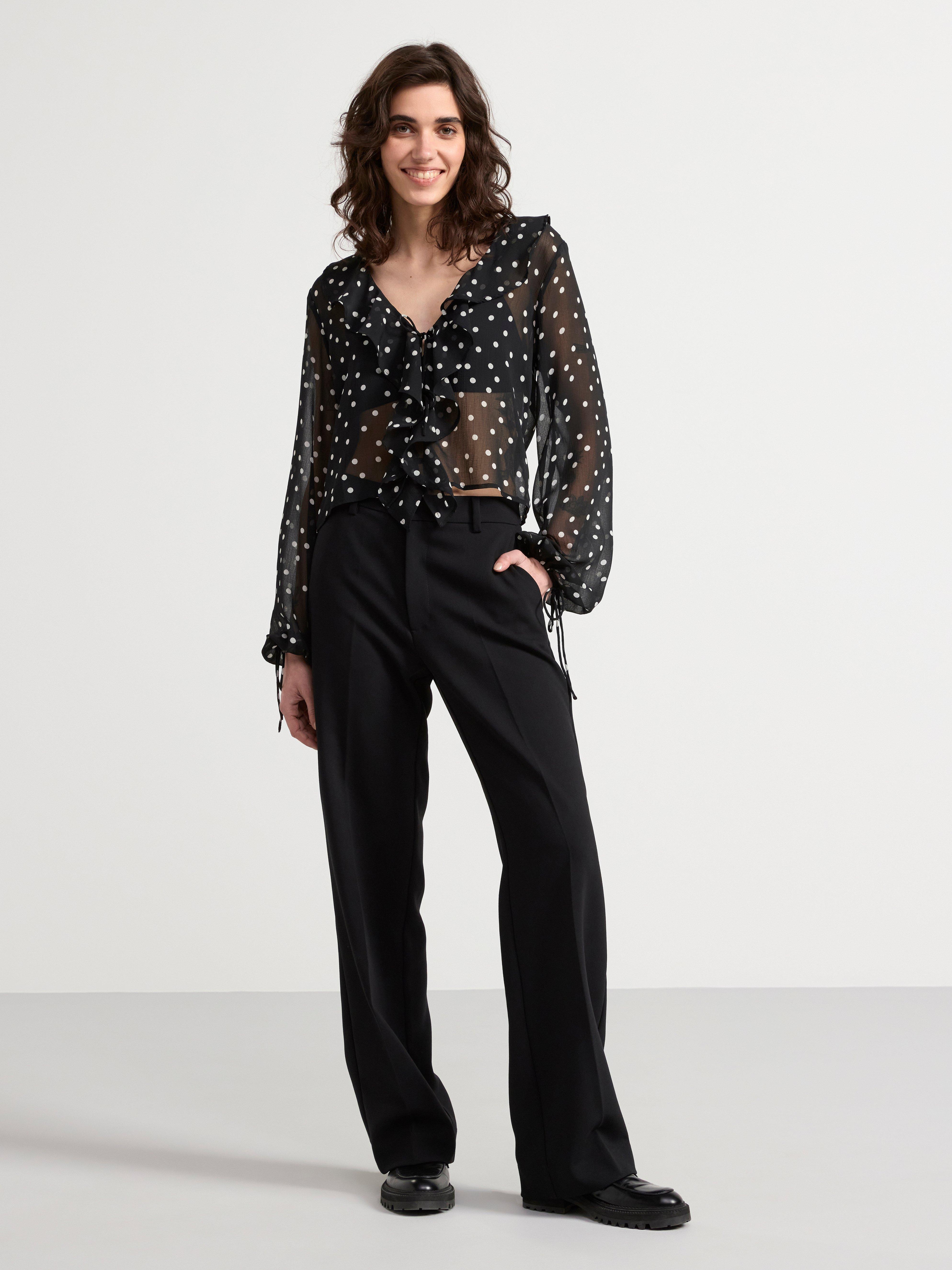 Blouse in chiffon Black